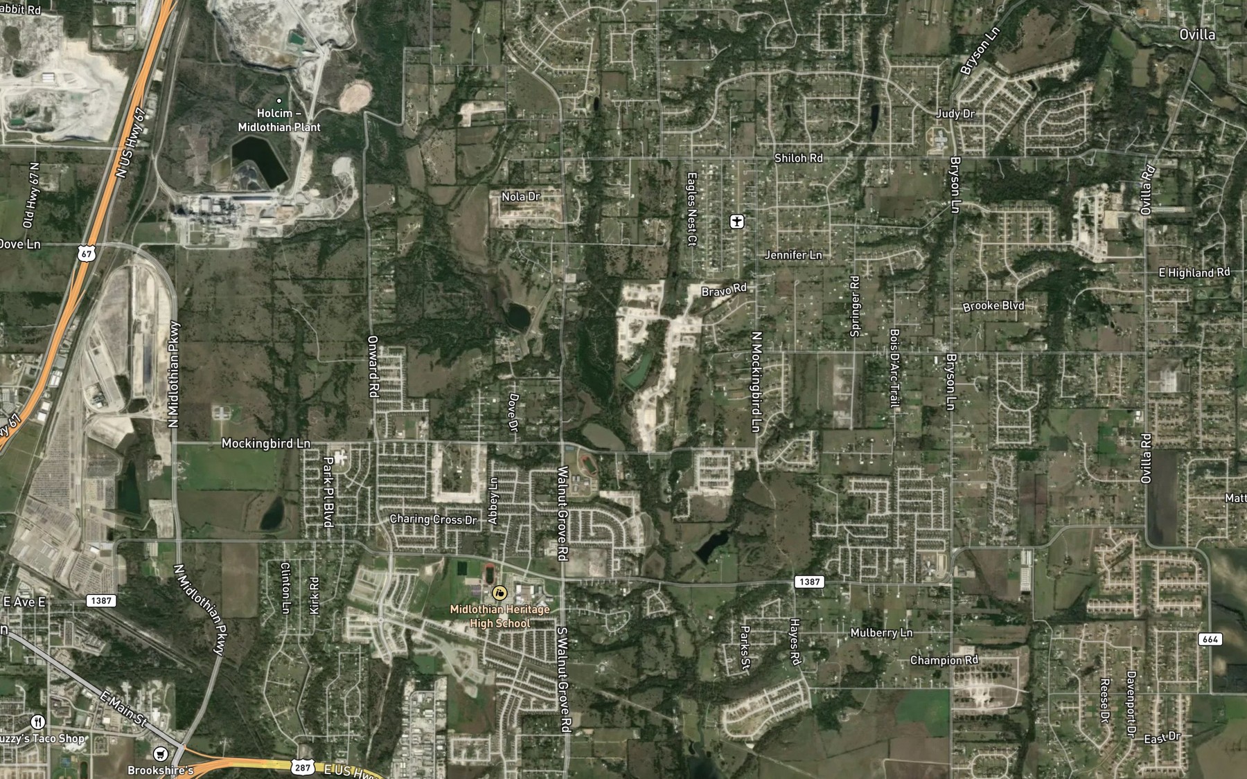Satellite map of the Soil Conservation Service Site 2b Reservoir