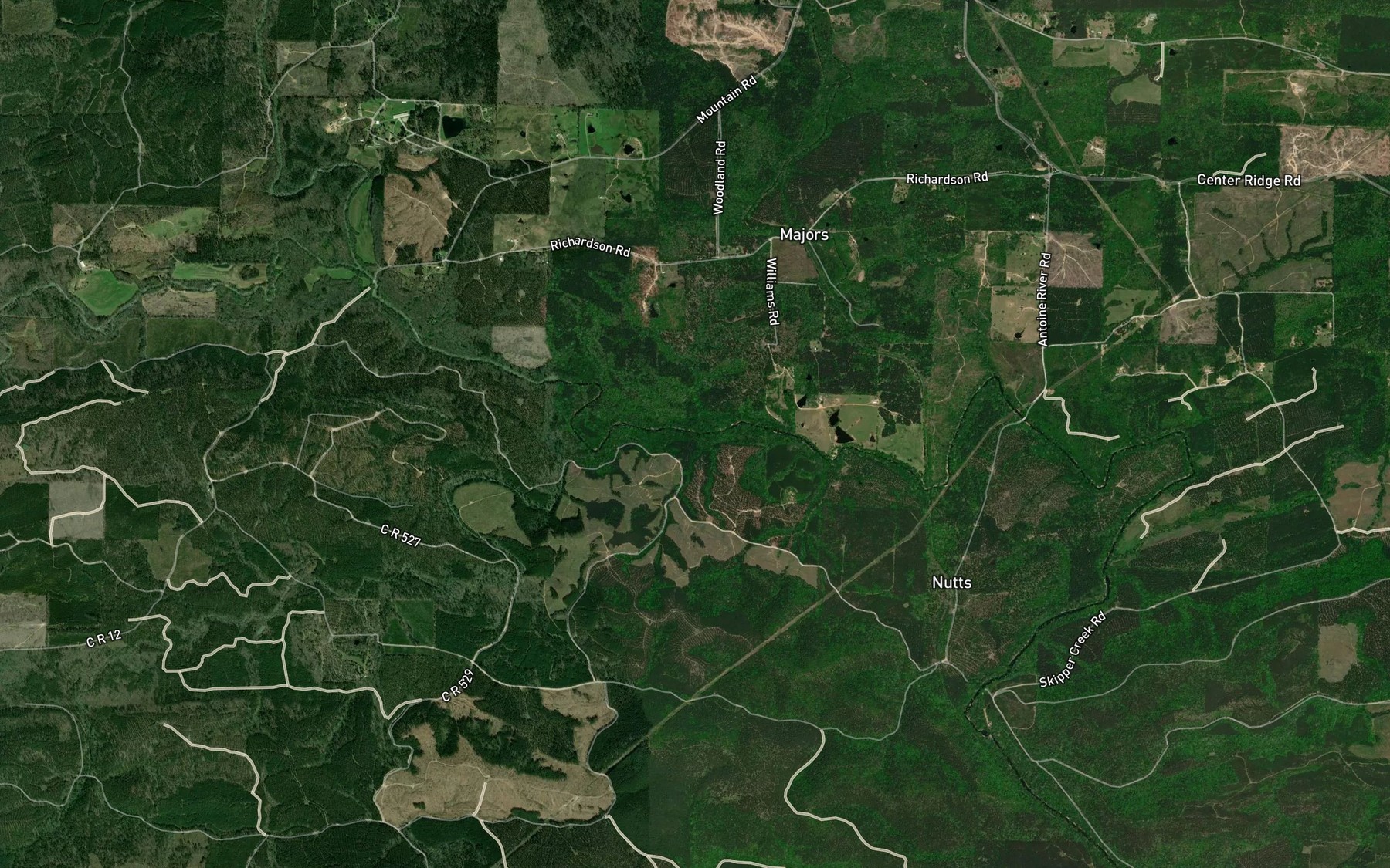 Satellite map of the Allen Branch