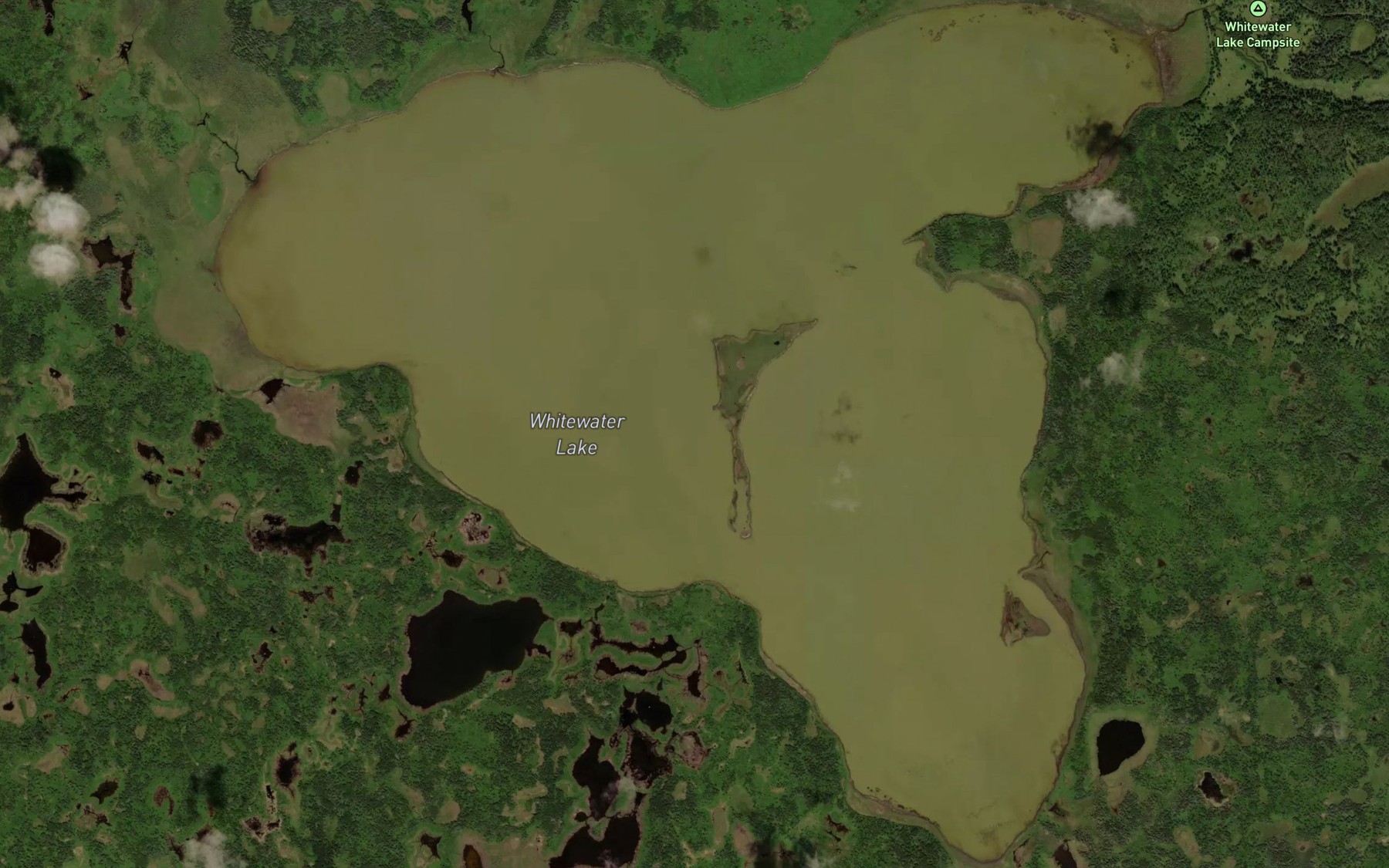 Satellite map of the Whitewater Lake
