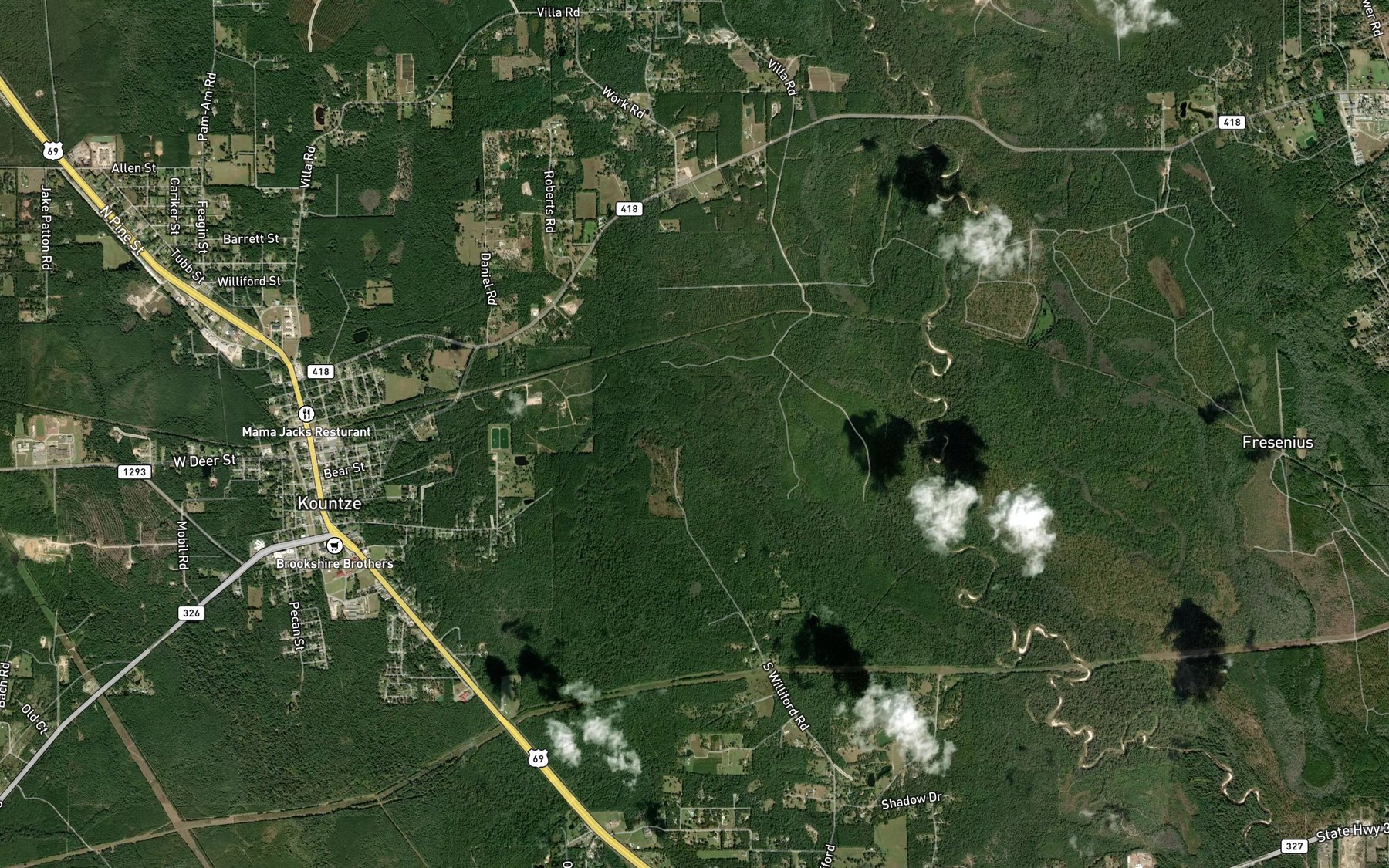 Satellite map of the Pea Monk Branch