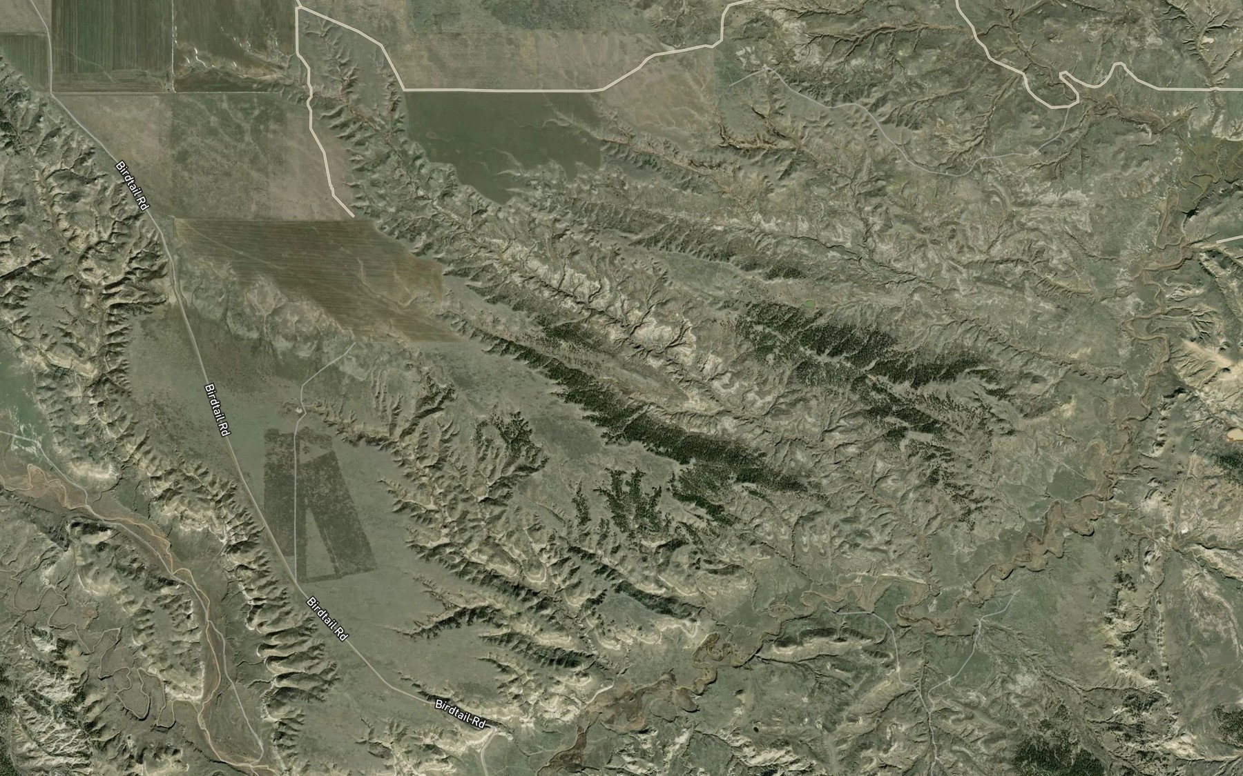 Satellite map of the Suction Creek Reservoir