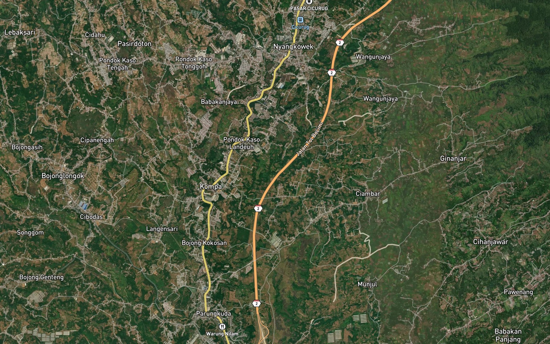 Satellite map of the Ci Pamutih