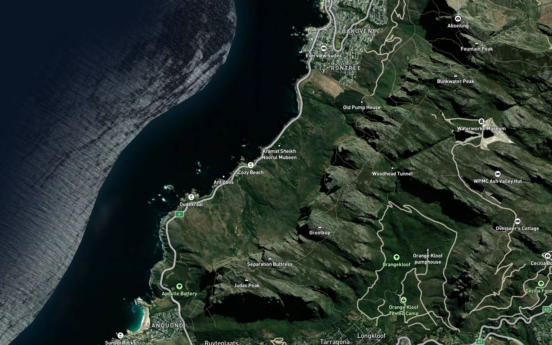 Satellite map of the Boskloof