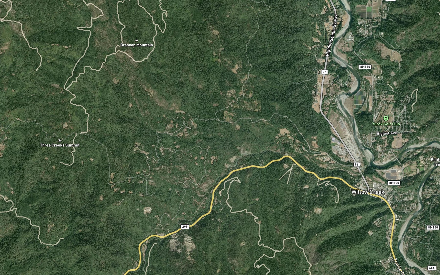 Satellite map of the Little Brannan Creek