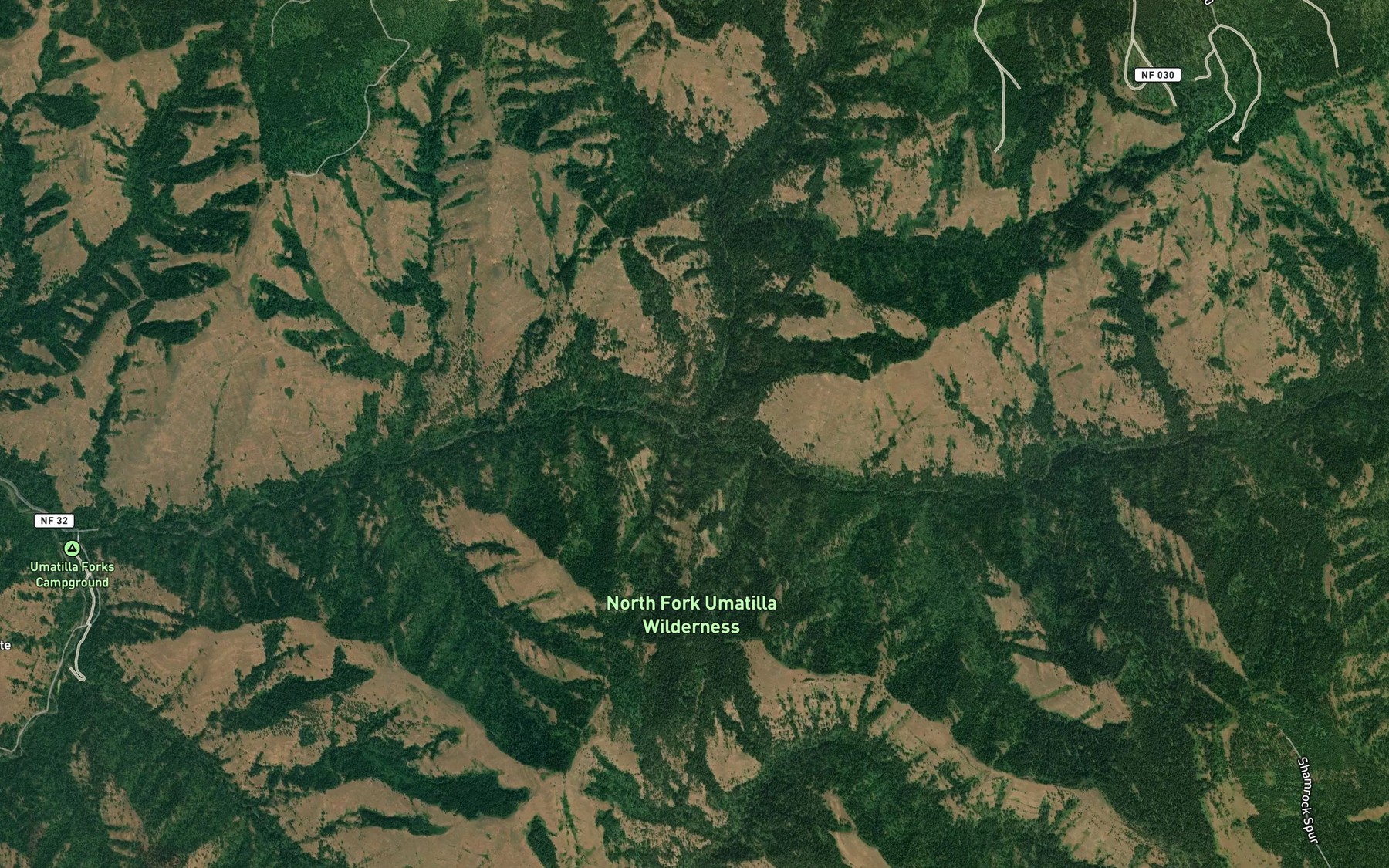 Satellite map of the Coyote Creek