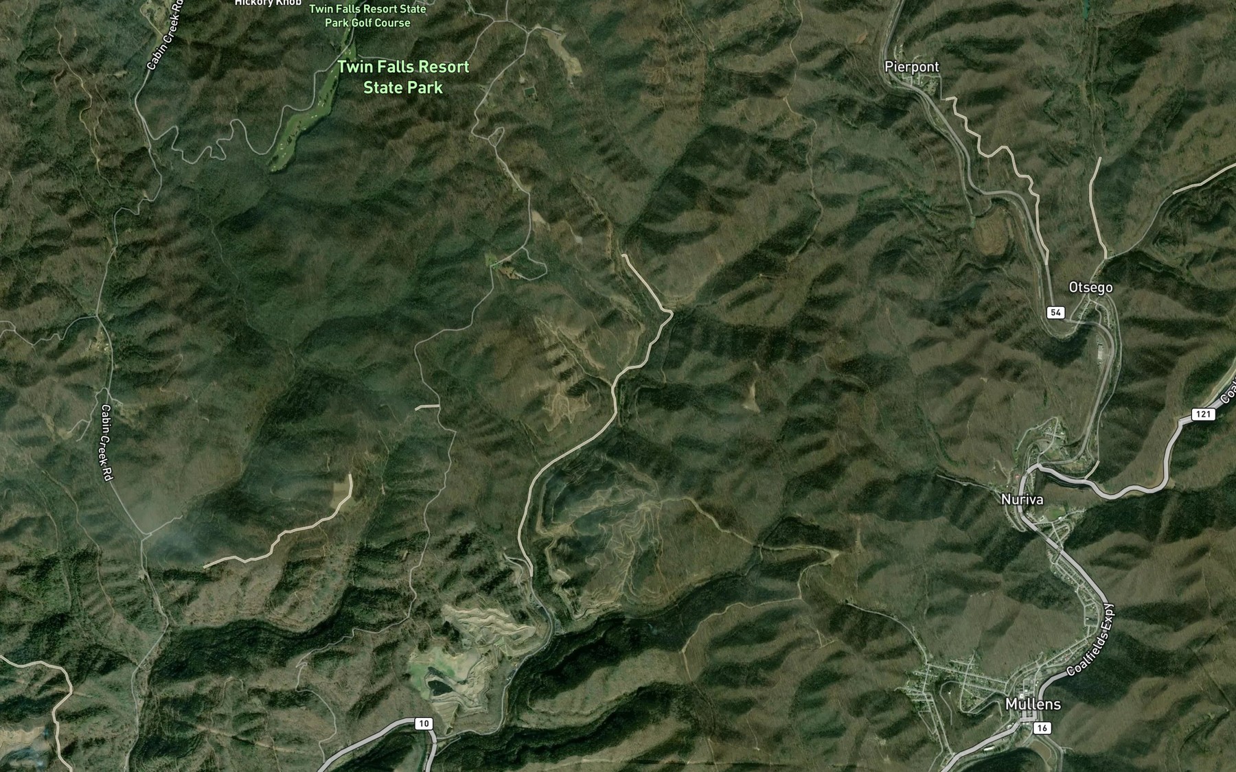 Satellite map of the Bower Branch