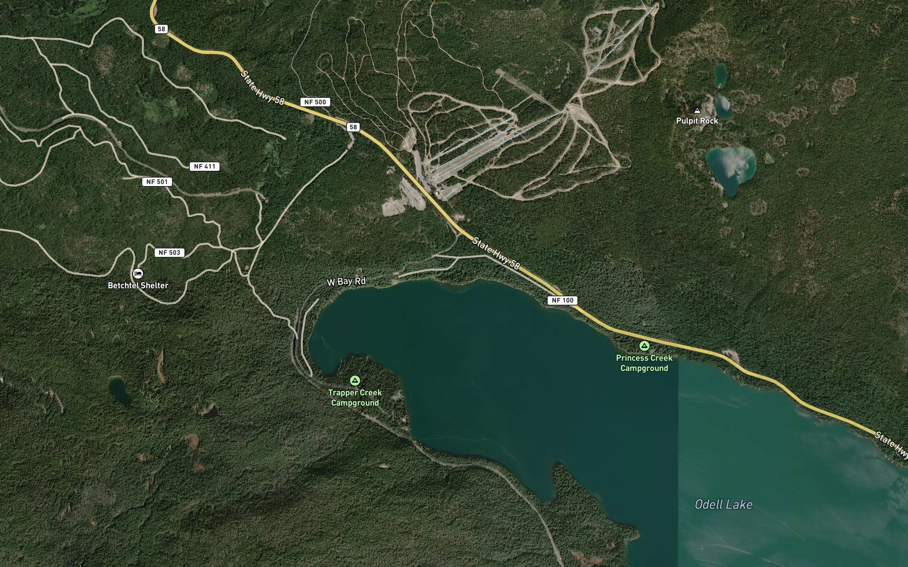 Satellite map of the Windfall Creek