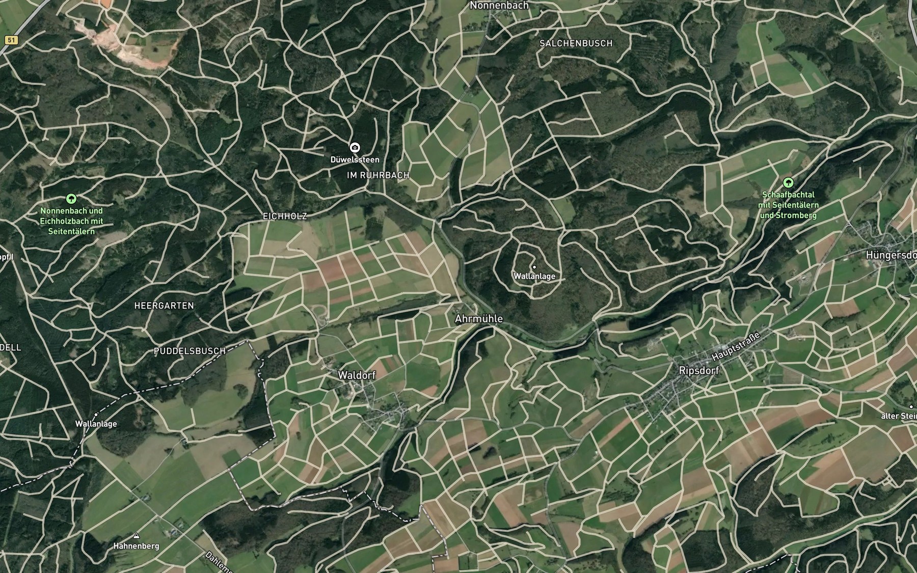 Satellite map of the Eichholzbach