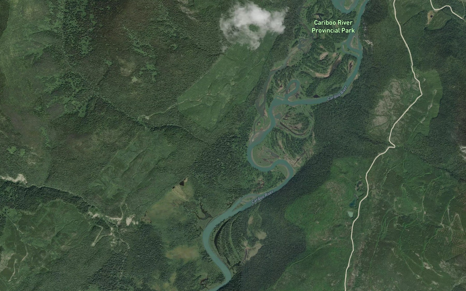 Satellite map of the Three Creek