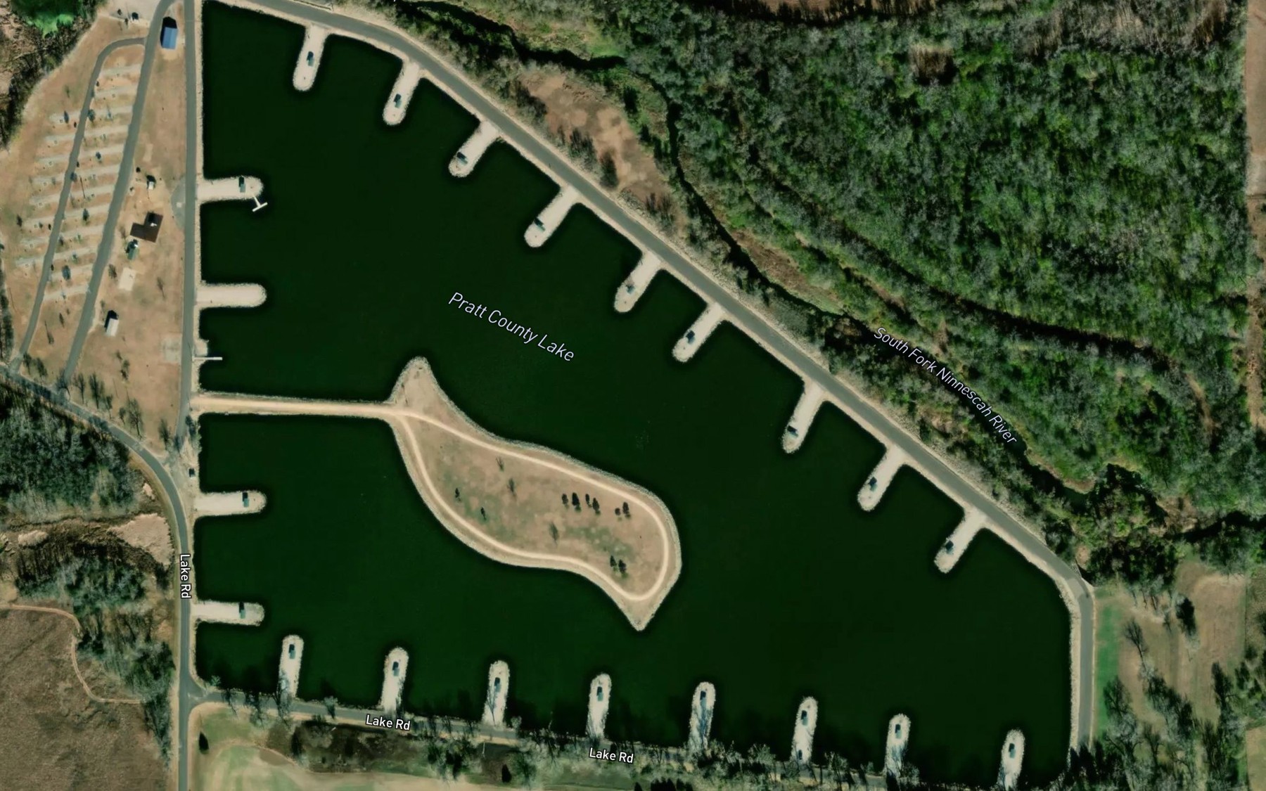 Satellite map of the Pratt County Lake