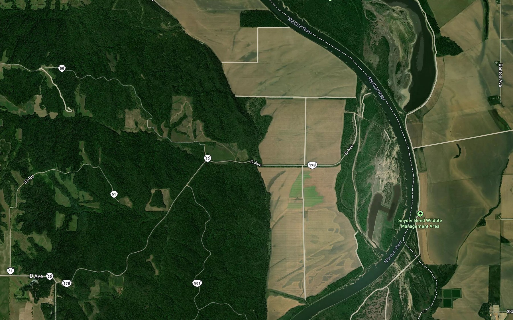 Satellite map of the Big Bear Creek