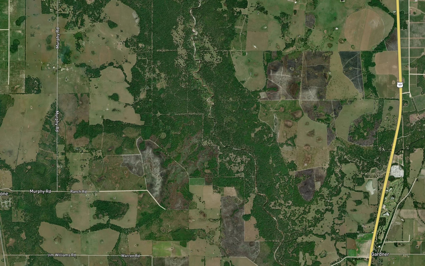 Satellite map of the Limestone Creek