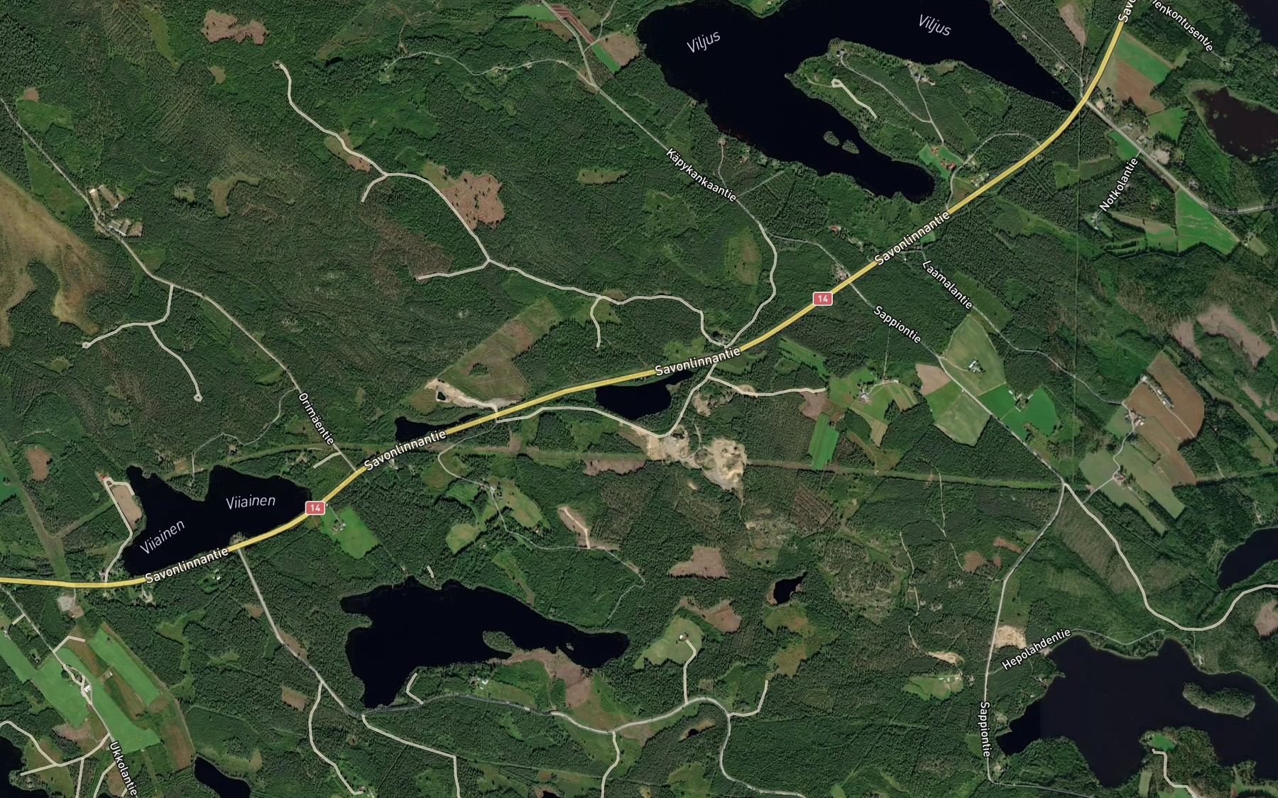 Satellite map of the Iso Kurkilampi