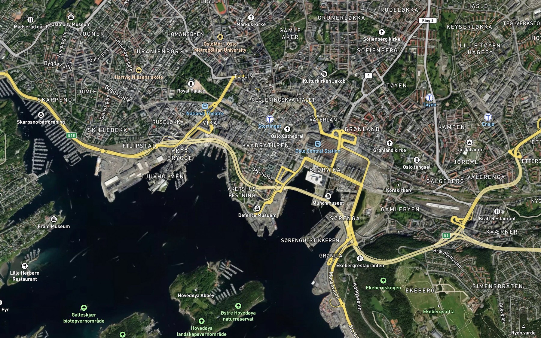 Satellite map of the Norges Bank