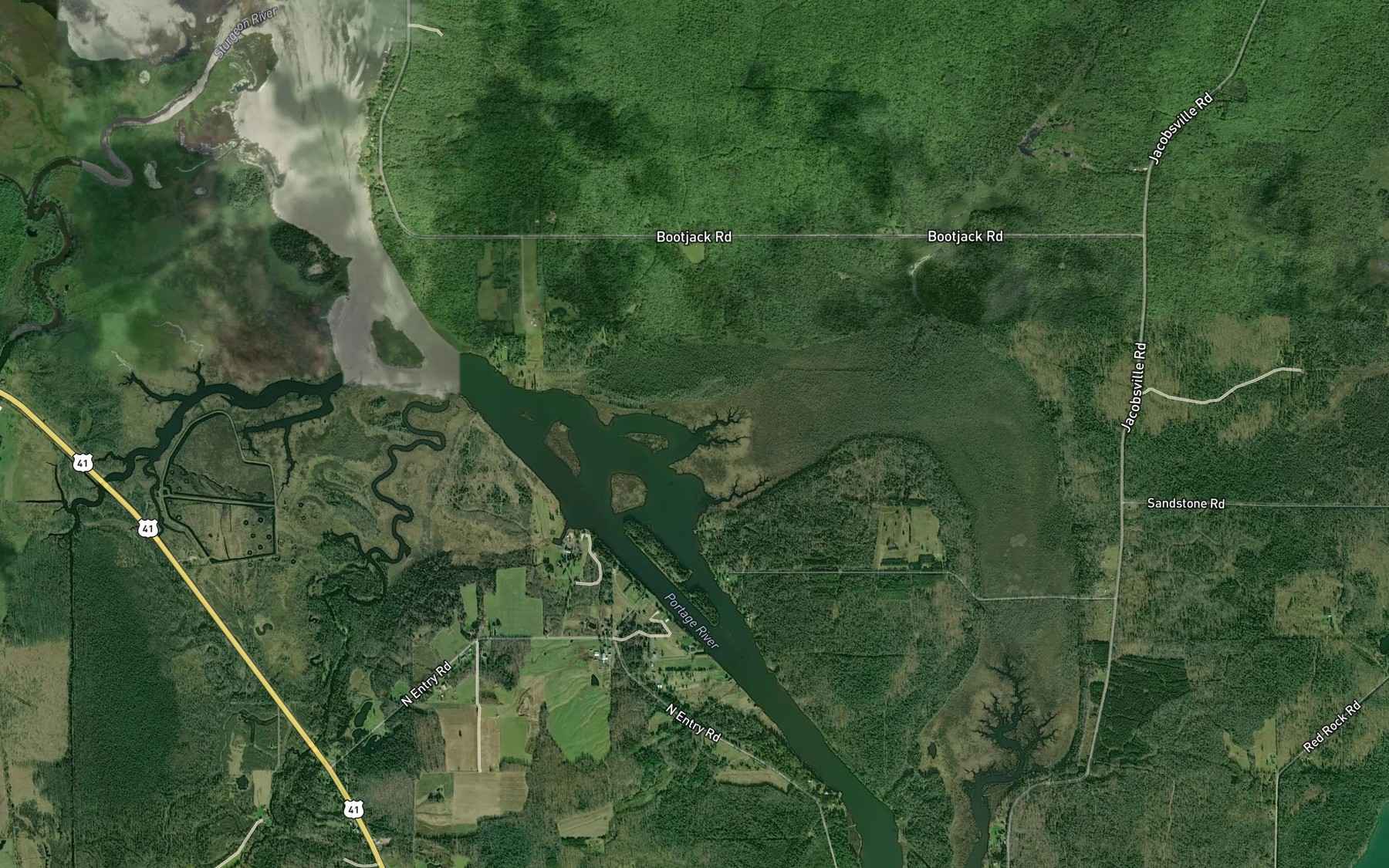 Satellite map of the Silver Creek