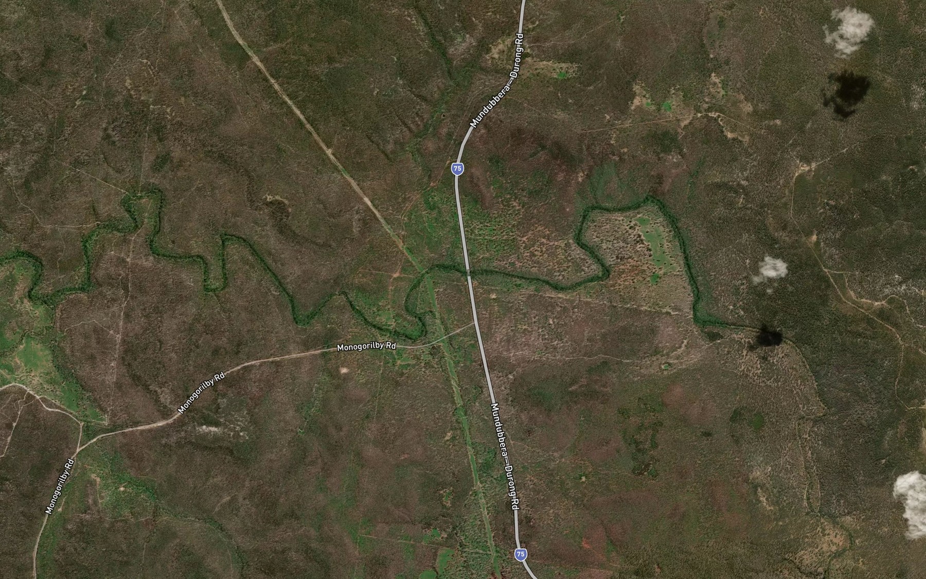 Satellite map of the Allies Creek