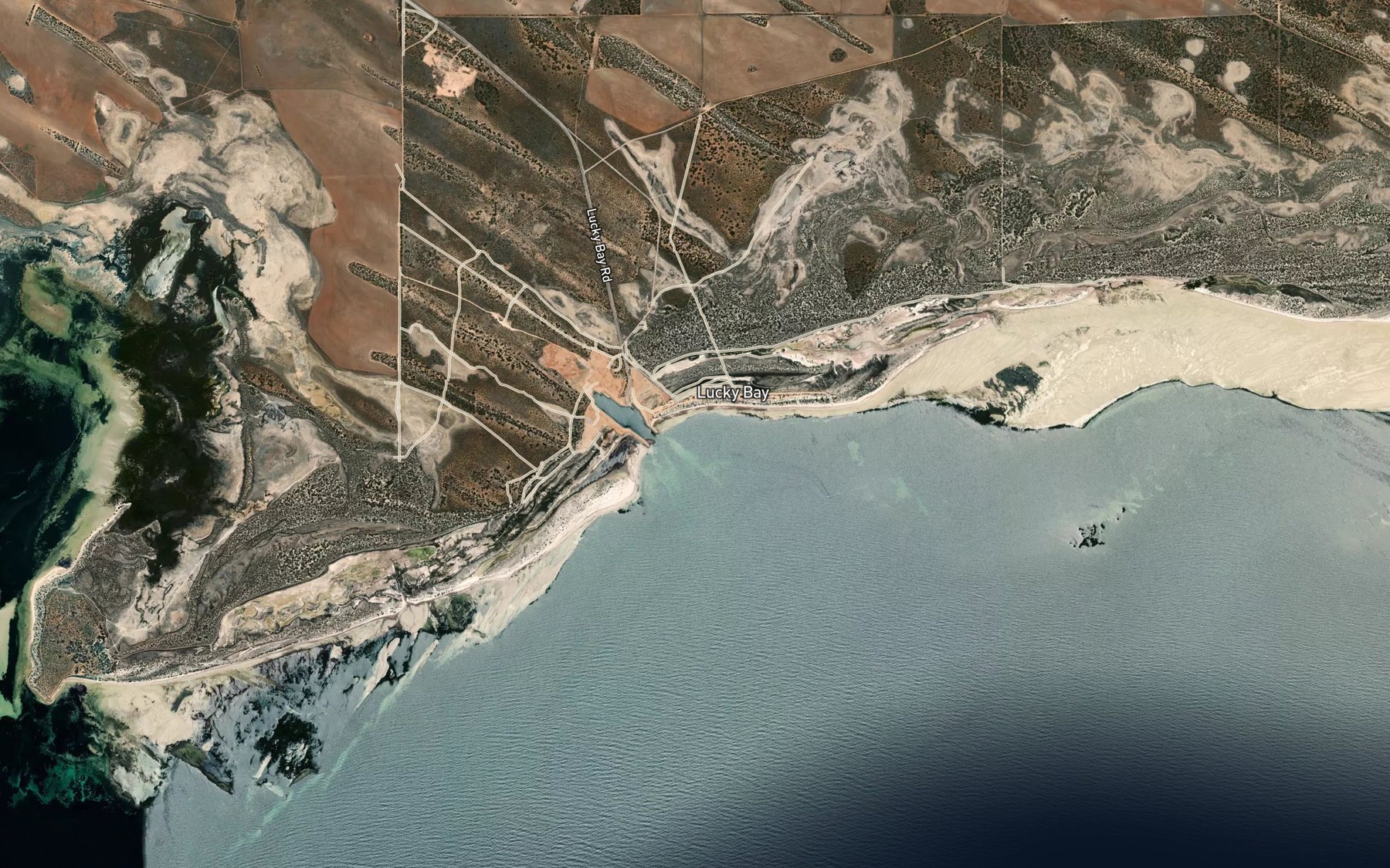 Satellite map of the Lucky Bay