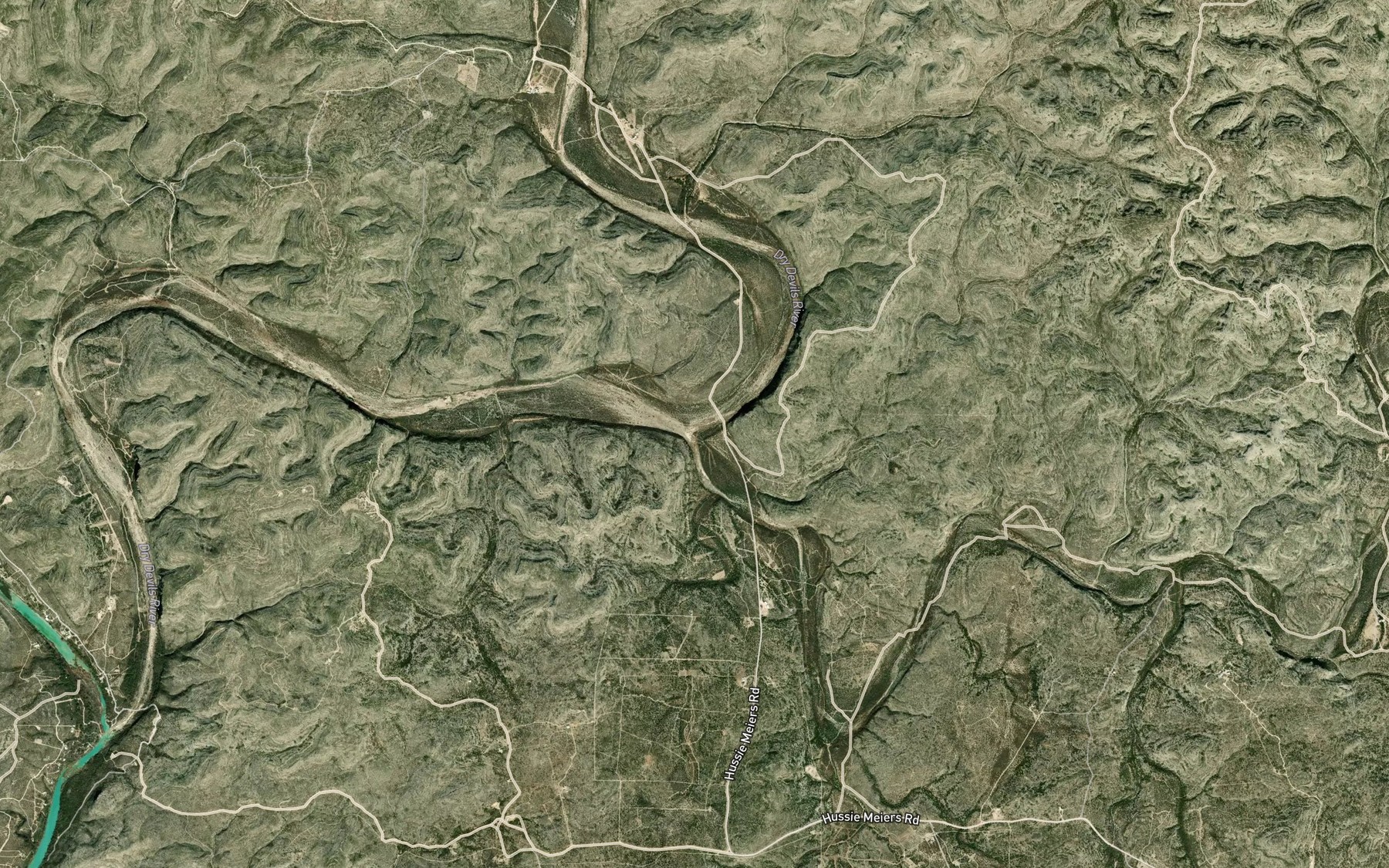 Satellite map of the Red Bluff Creek
