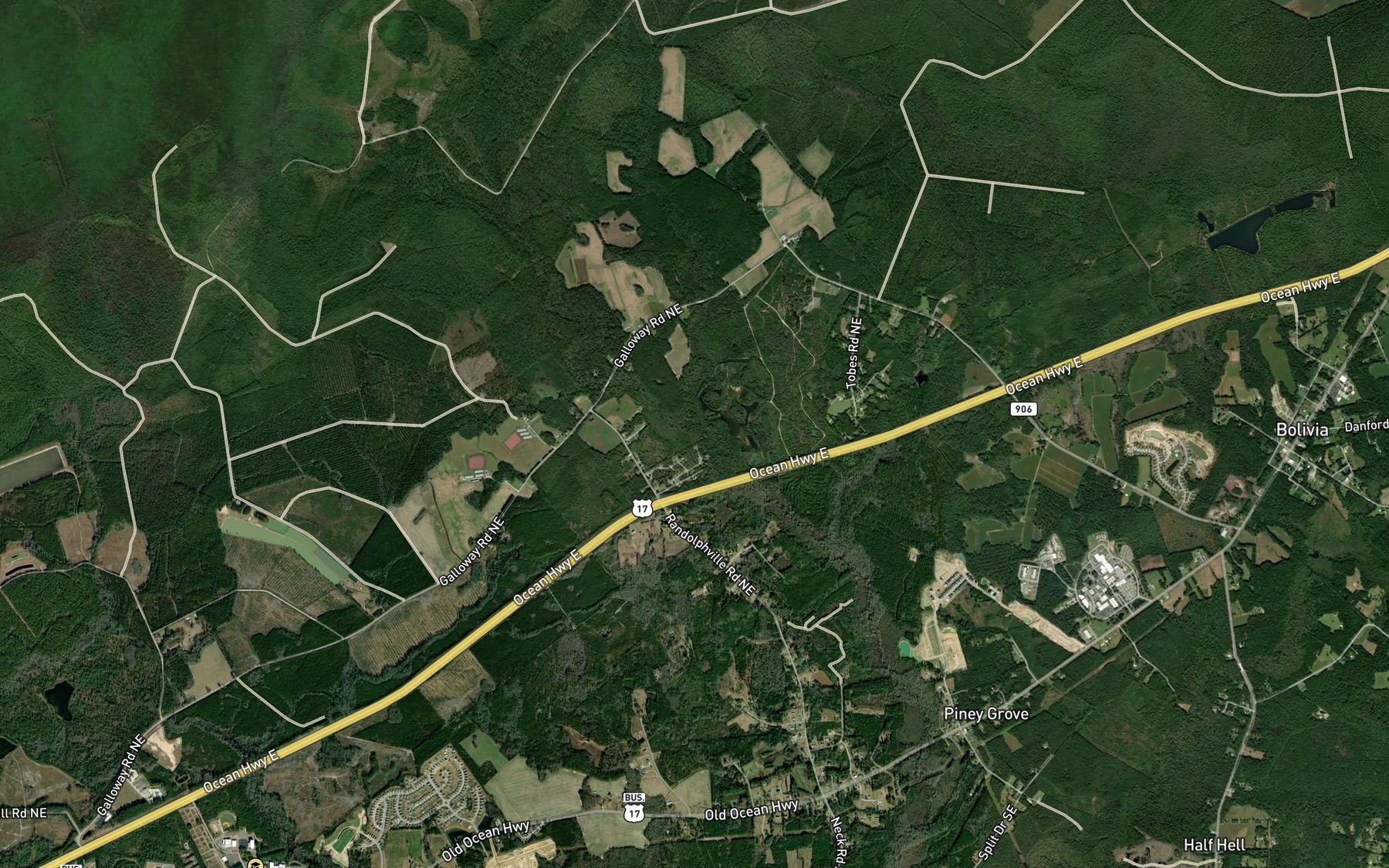 Satellite map of the Red Run