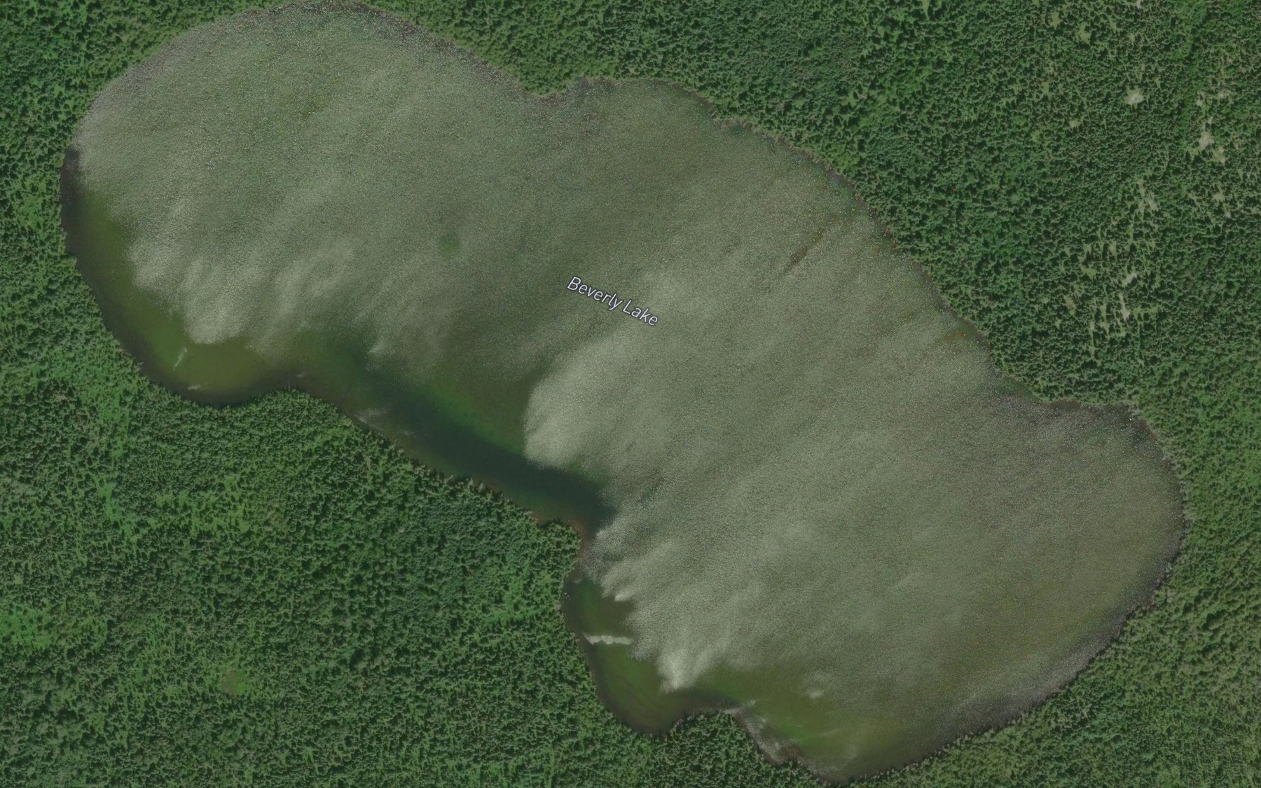 Satellite map of the Beverly Lake