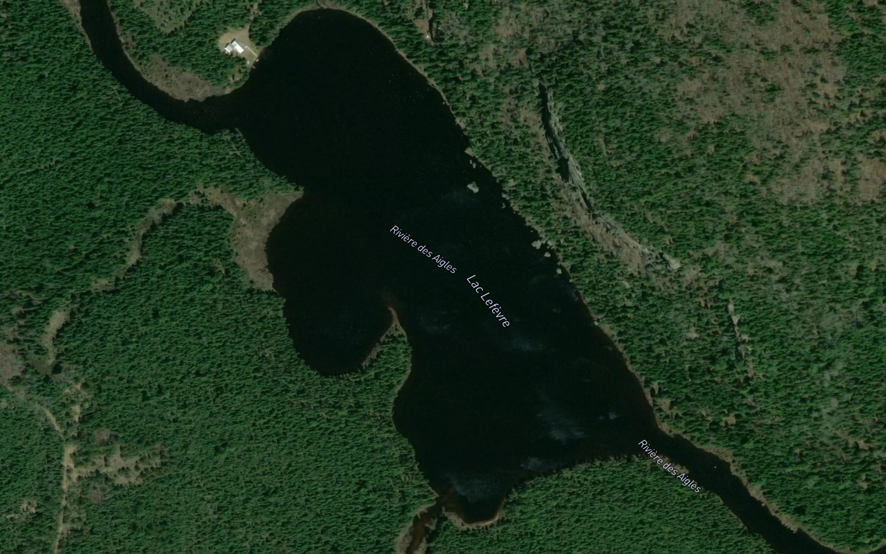 Satellite map of the Lac Lefevre