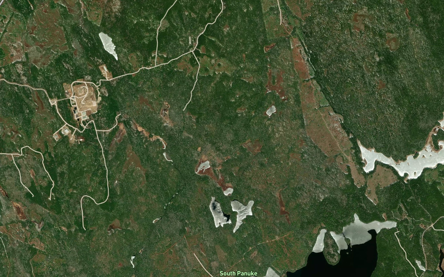 Satellite map of the Bog Lakes