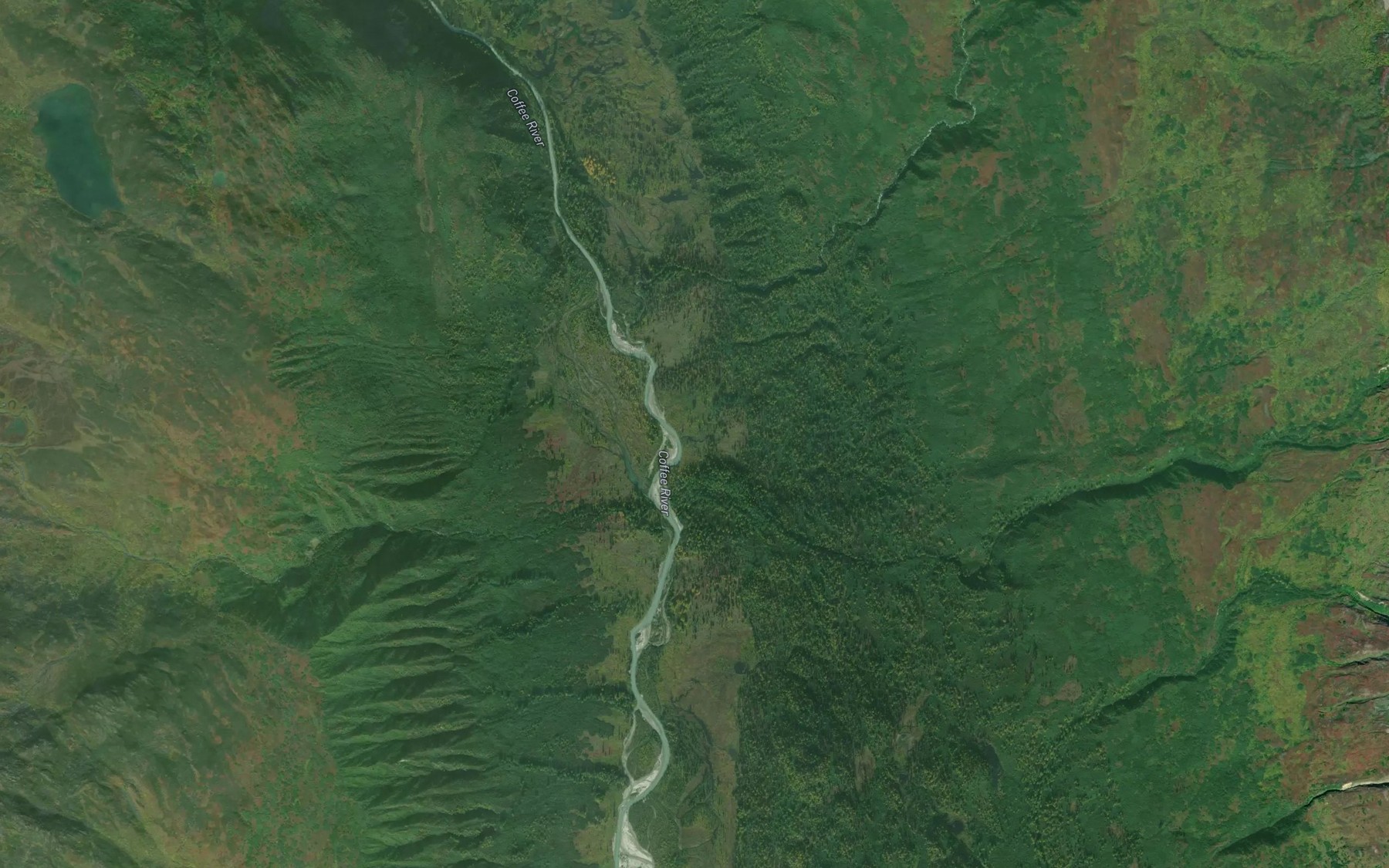 Satellite map of the Crystal Creek