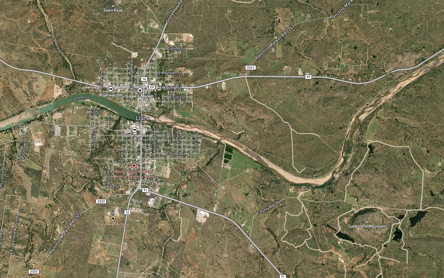 Satellite map of the Oatman Creek