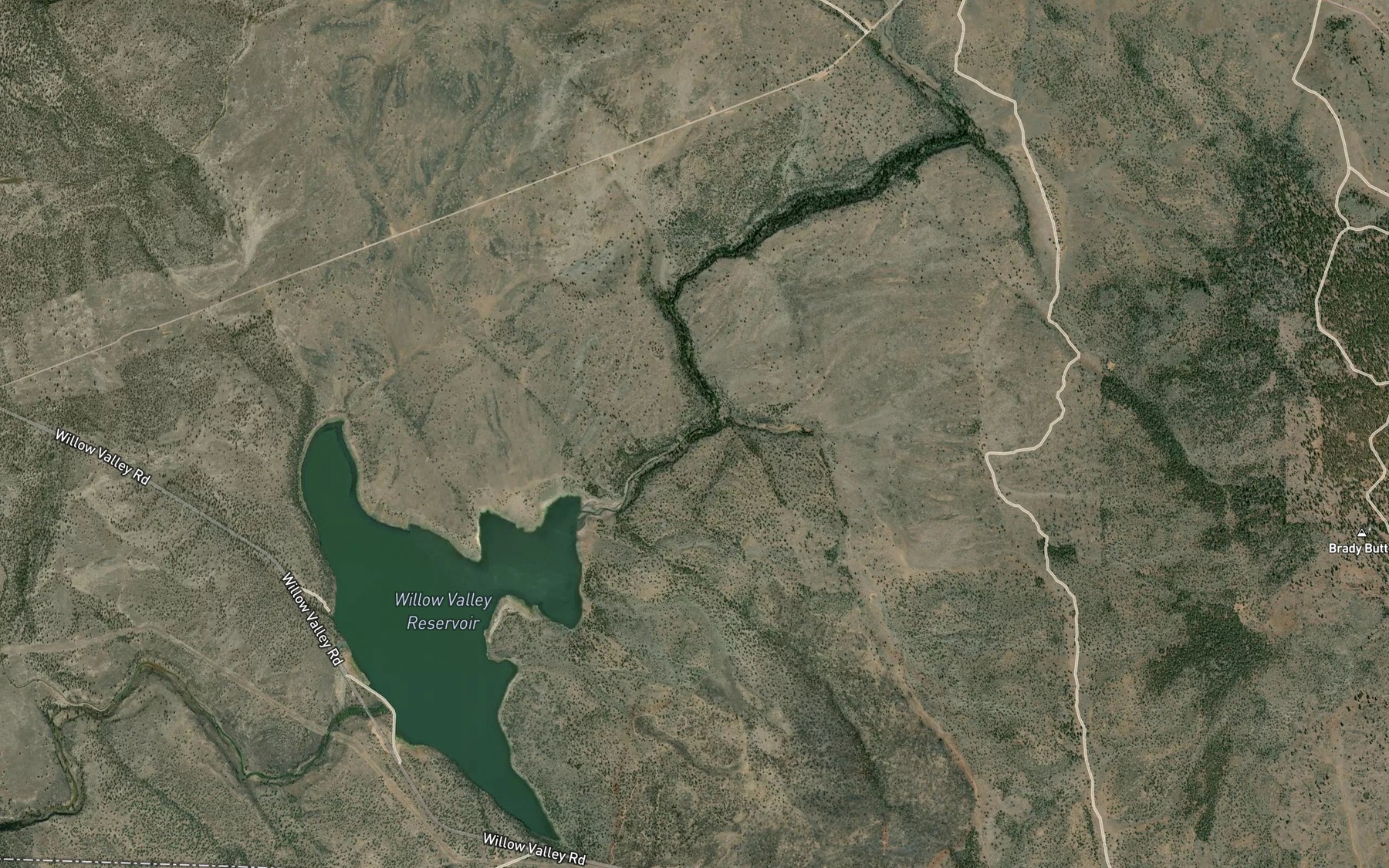 Satellite map of the Antelope Creek
