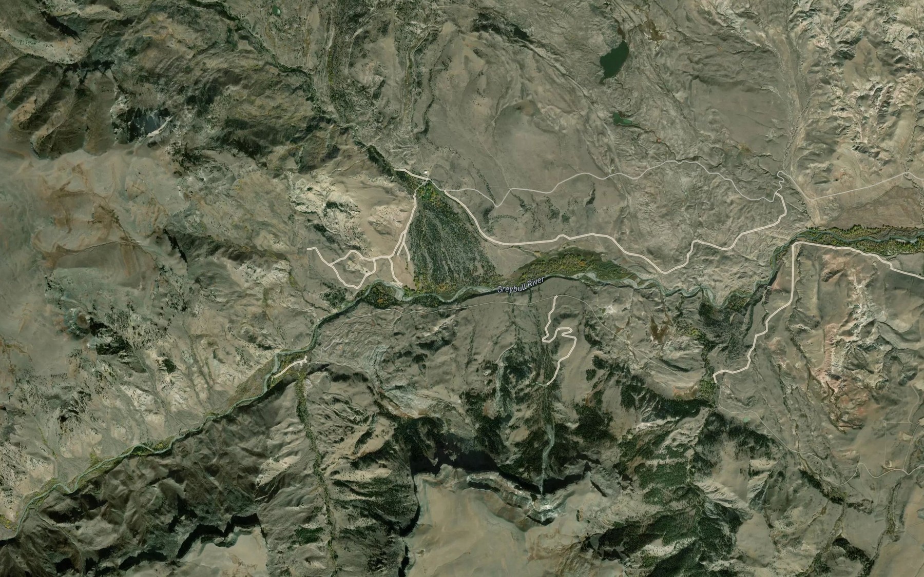 Satellite map of the Piney Creek