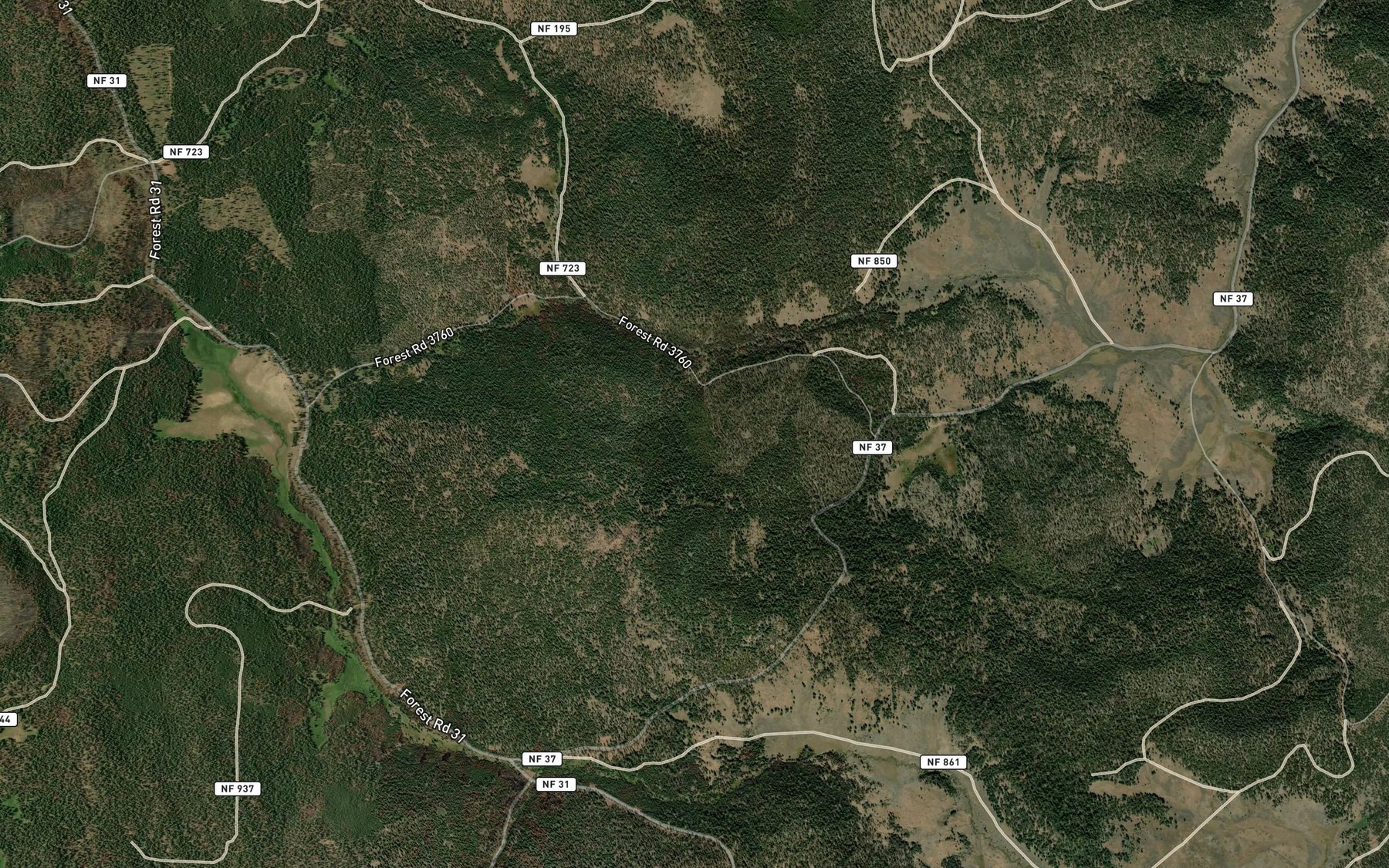 Satellite map of the Pine Ridge Spring