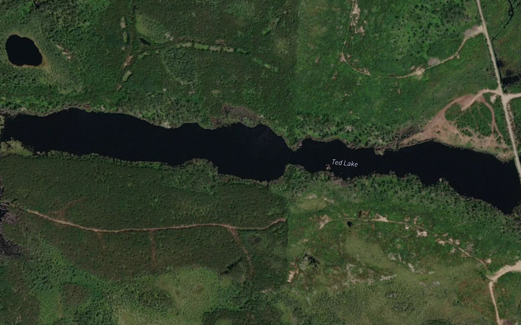 Satellite map of the Ted Lake