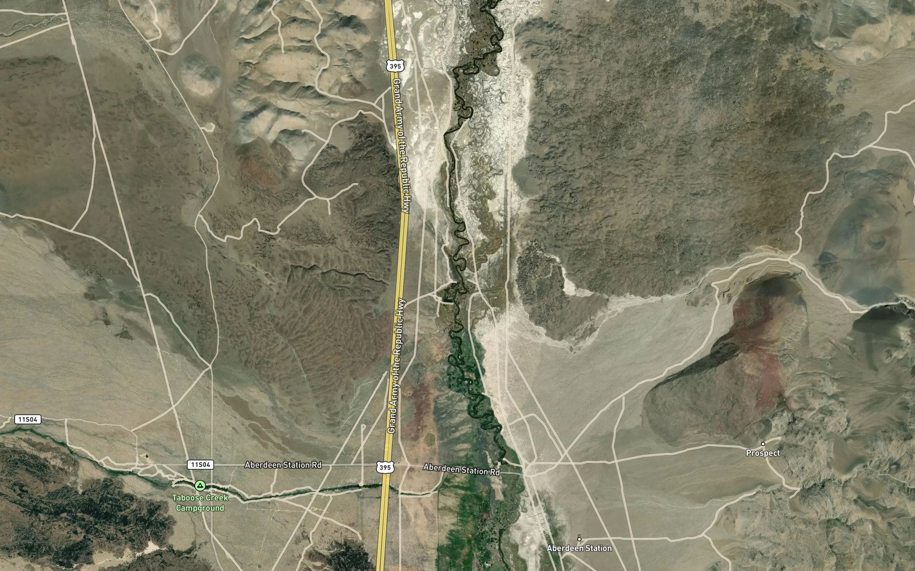 Satellite map of the Little Seeley Spring