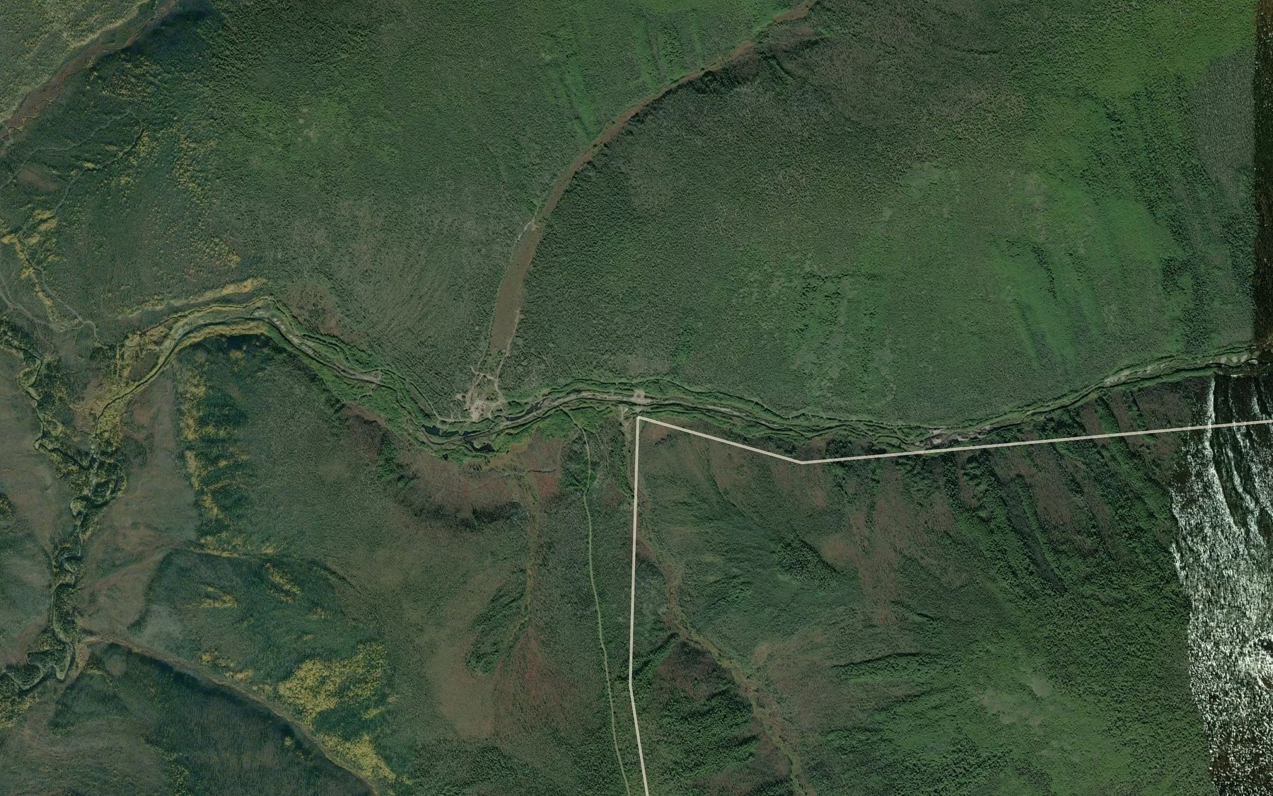 Satellite map of the Linda Creek