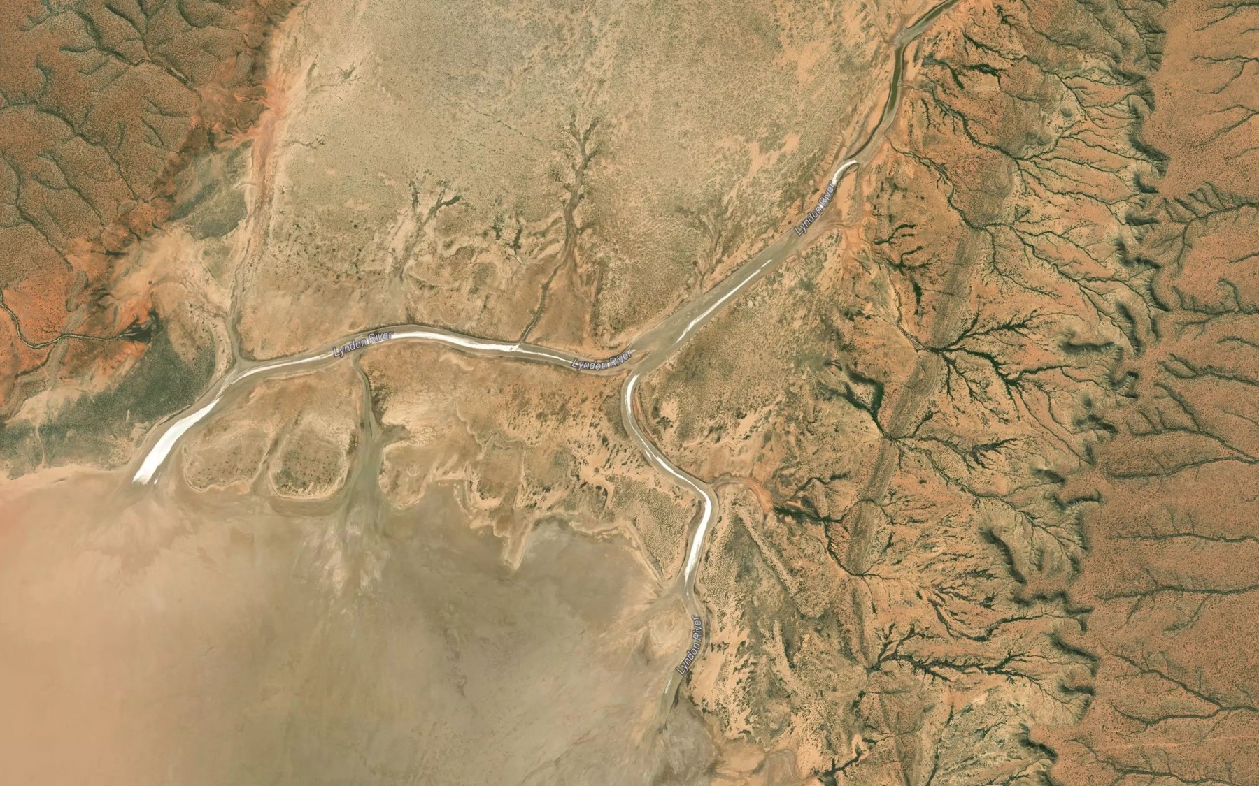 Satellite map of the Lyndon River