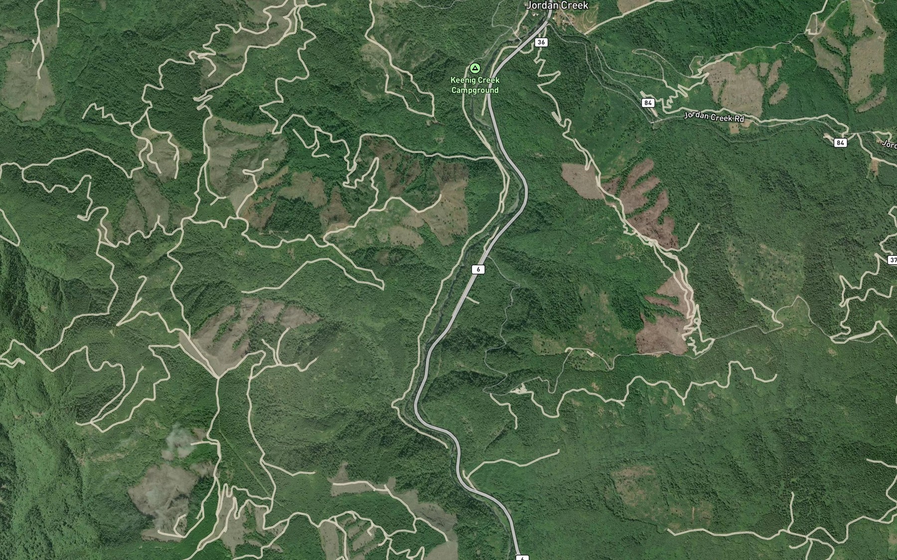Satellite map of the Holm Creek