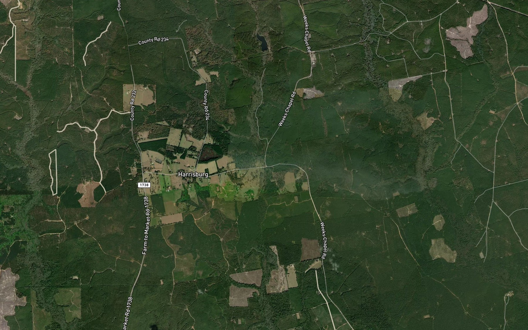 Satellite map of the Hales Lake