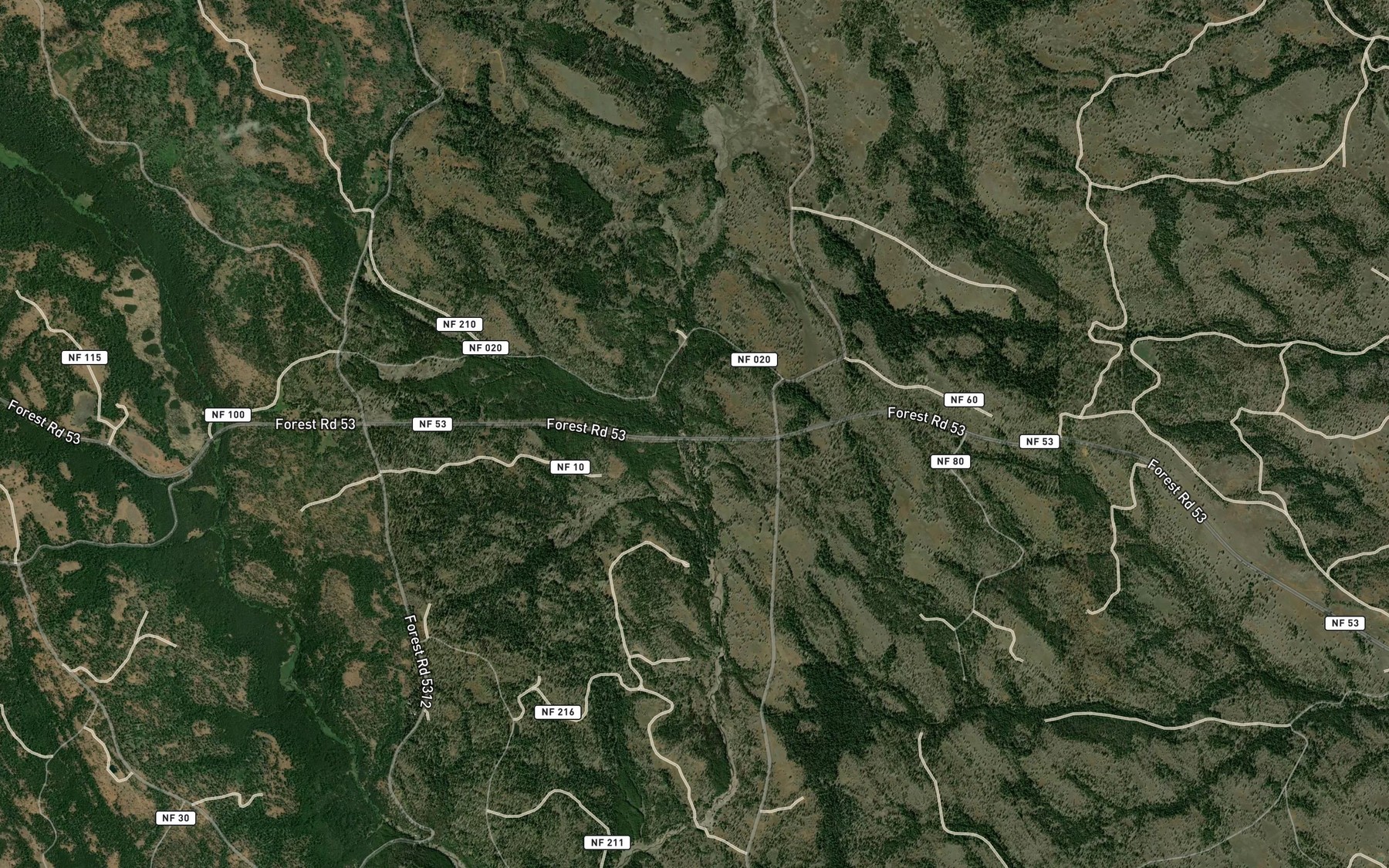 Satellite map of the Morsay Creek