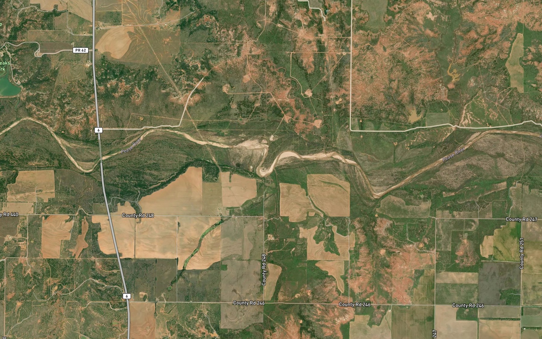 Satellite map of the Raggedy Creek