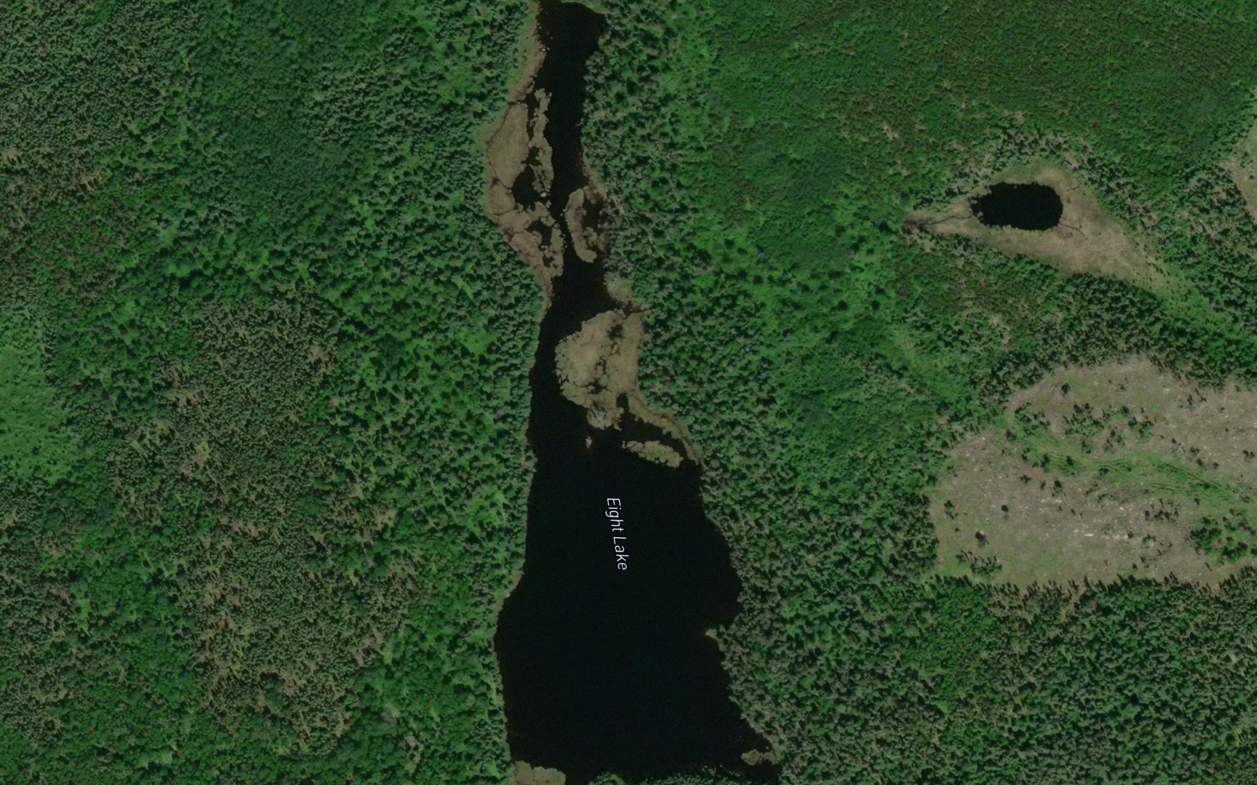 Satellite map of the Eight Lake