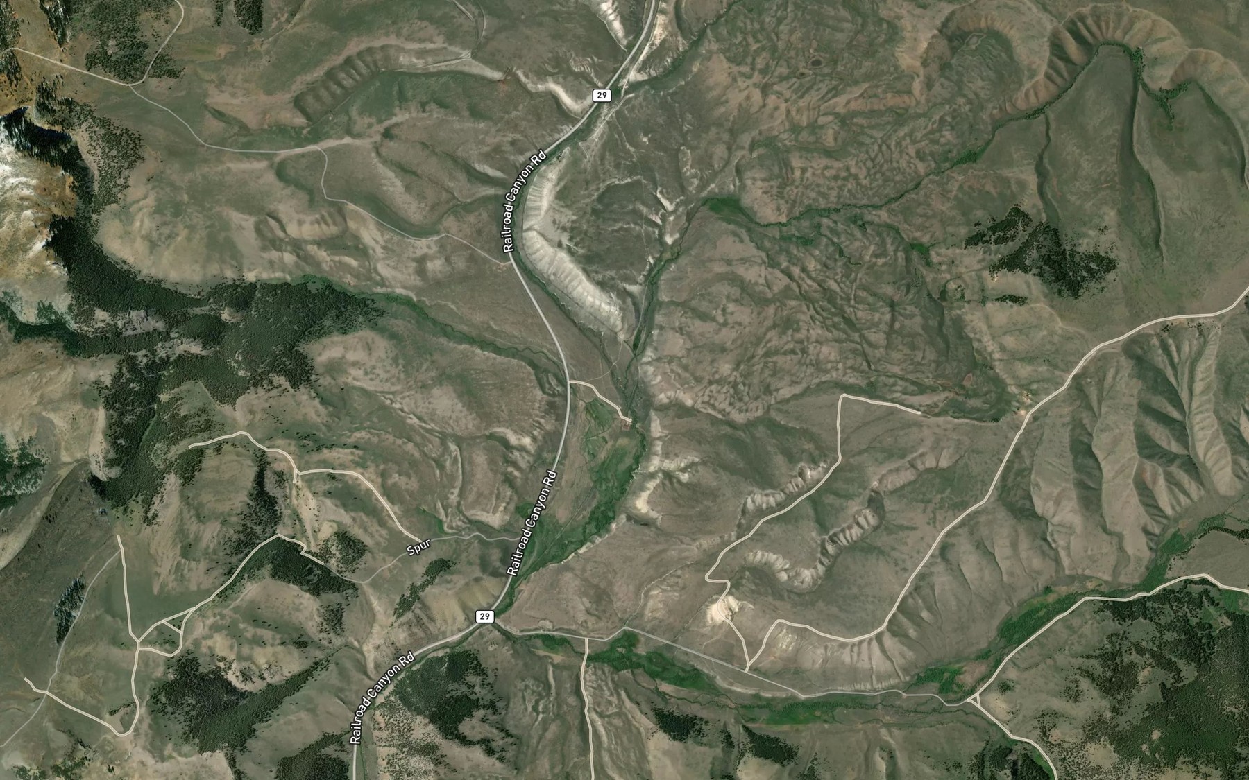 Satellite map of the Chippie Creek