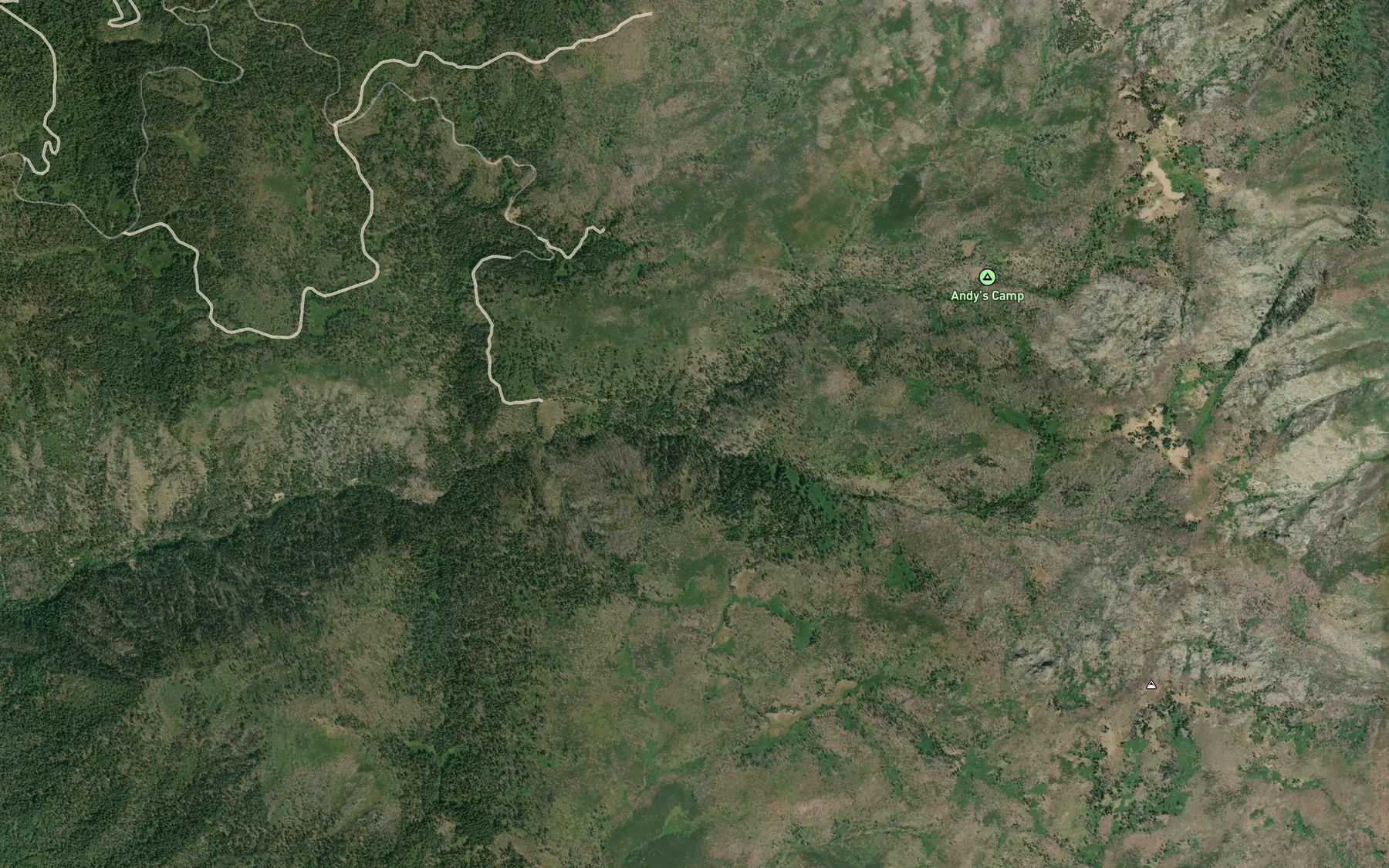 Satellite map of the Bret Creek