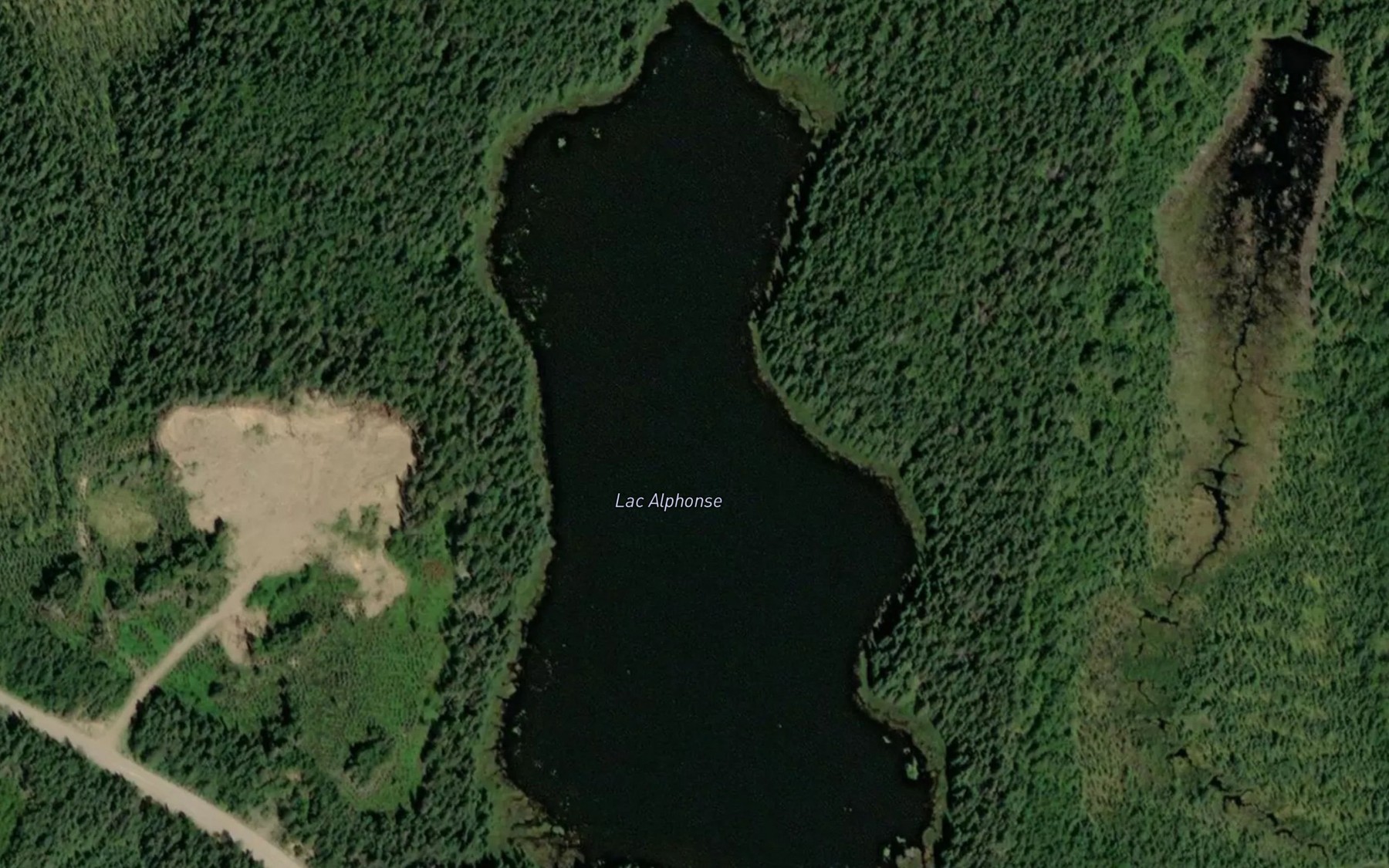 Satellite map of the Lac Alphonse