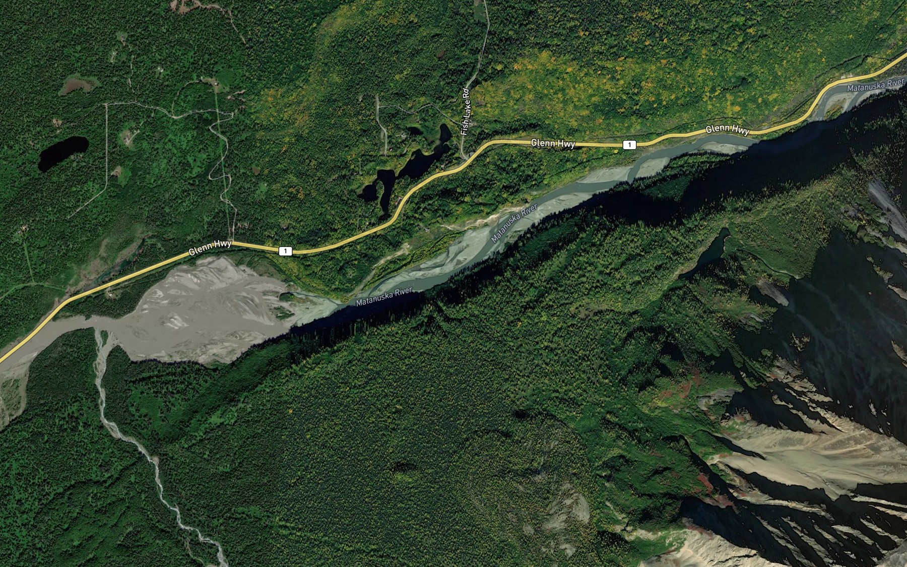 Satellite map of the Linquist Creek