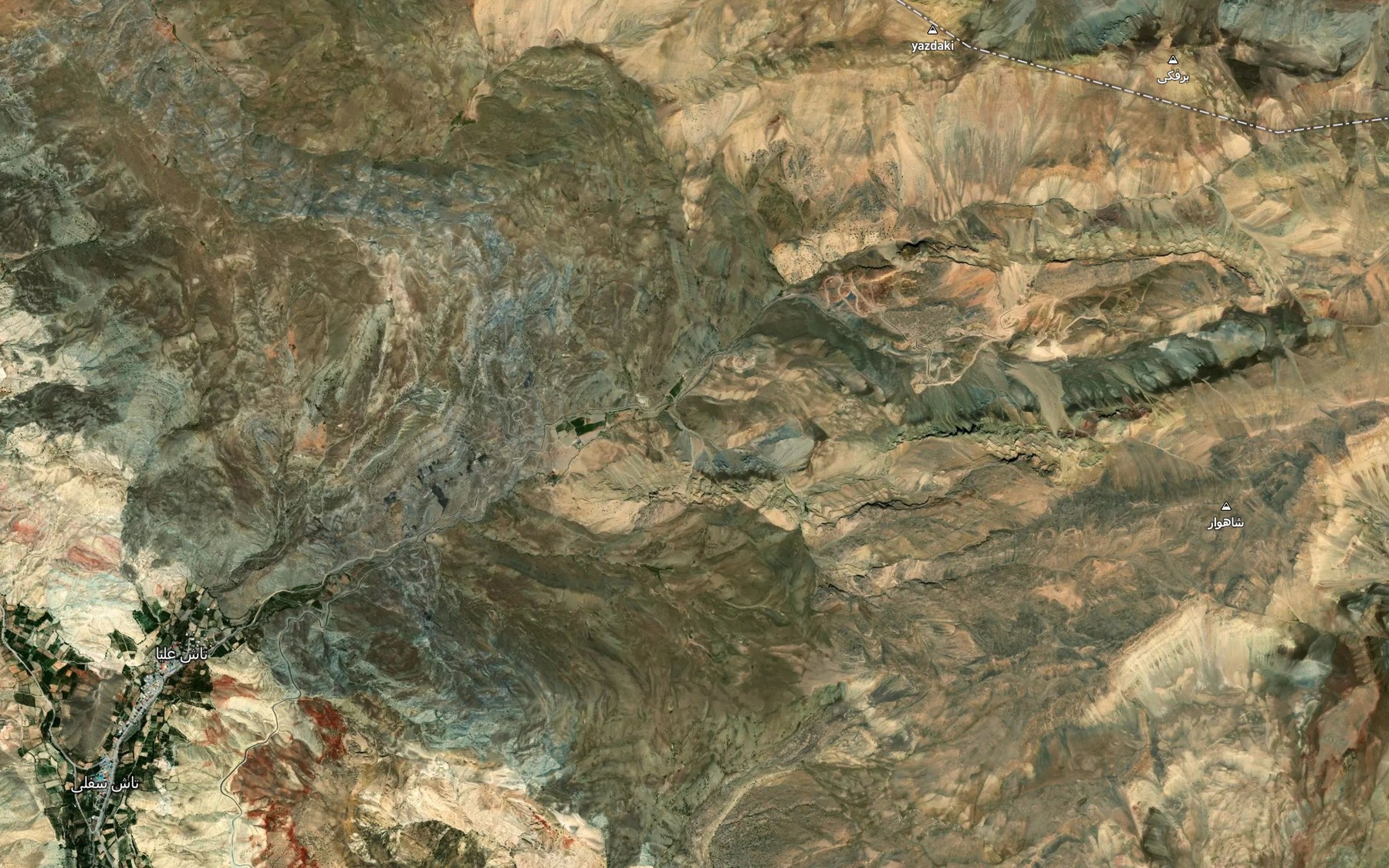 Satellite map of the Rudkhaneh-ye Tash