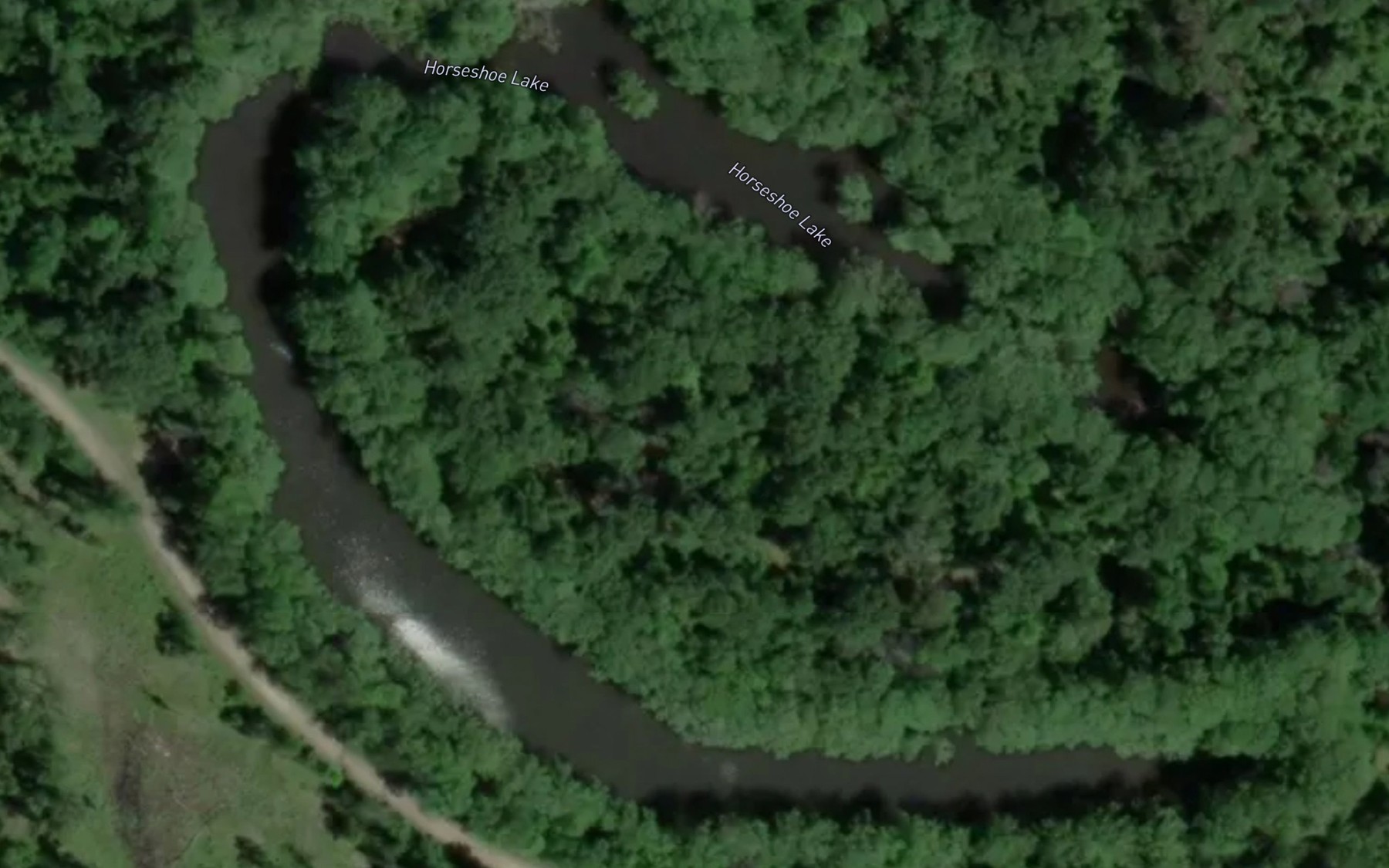 Satellite map of the Horseshoe Lake