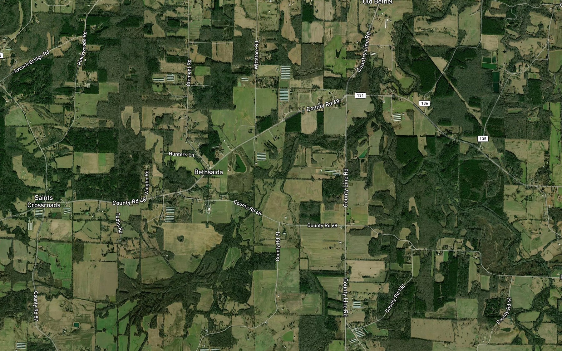 Satellite map of the Rock Creek