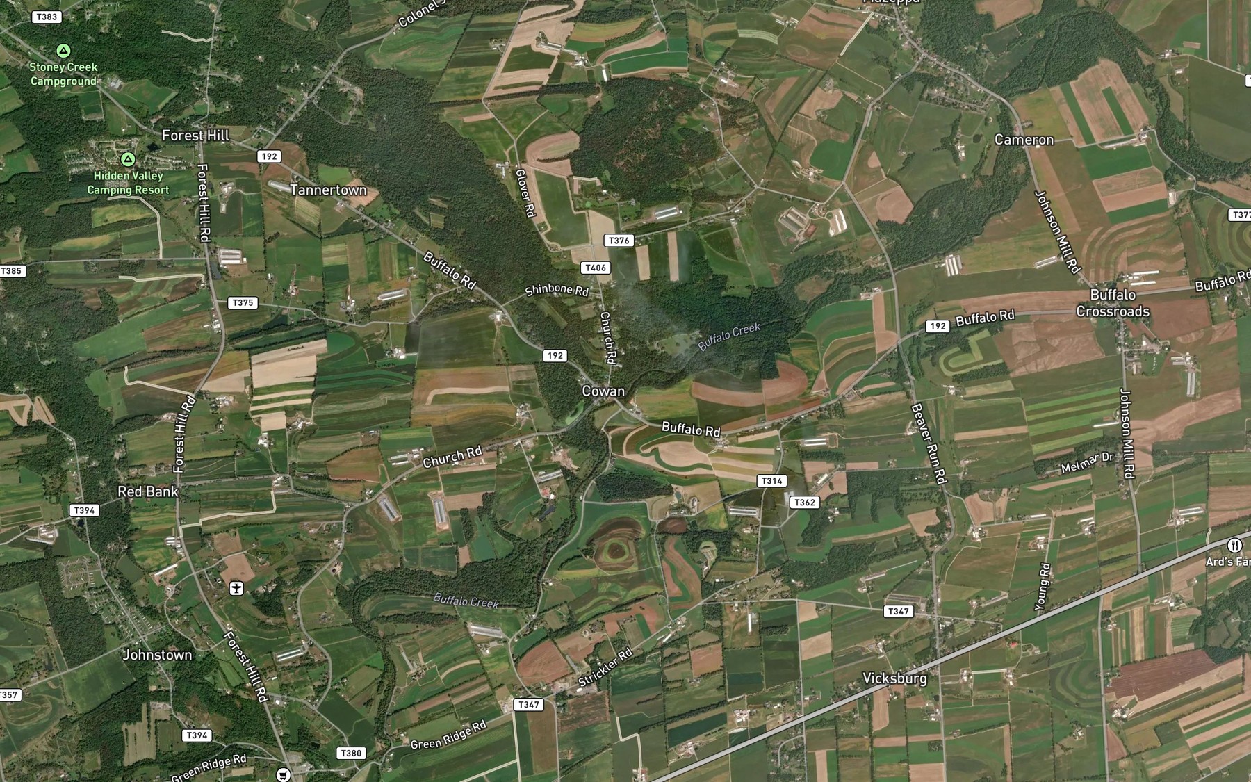 Satellite map of the Rapid Run