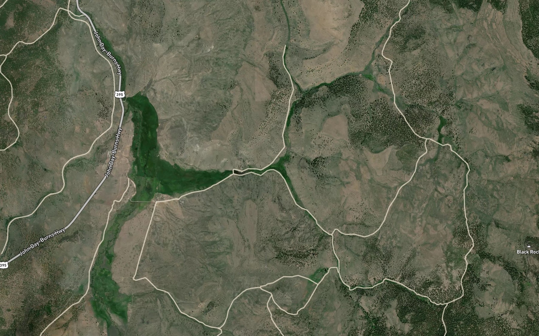 Satellite map of the South Fork Trout Creek