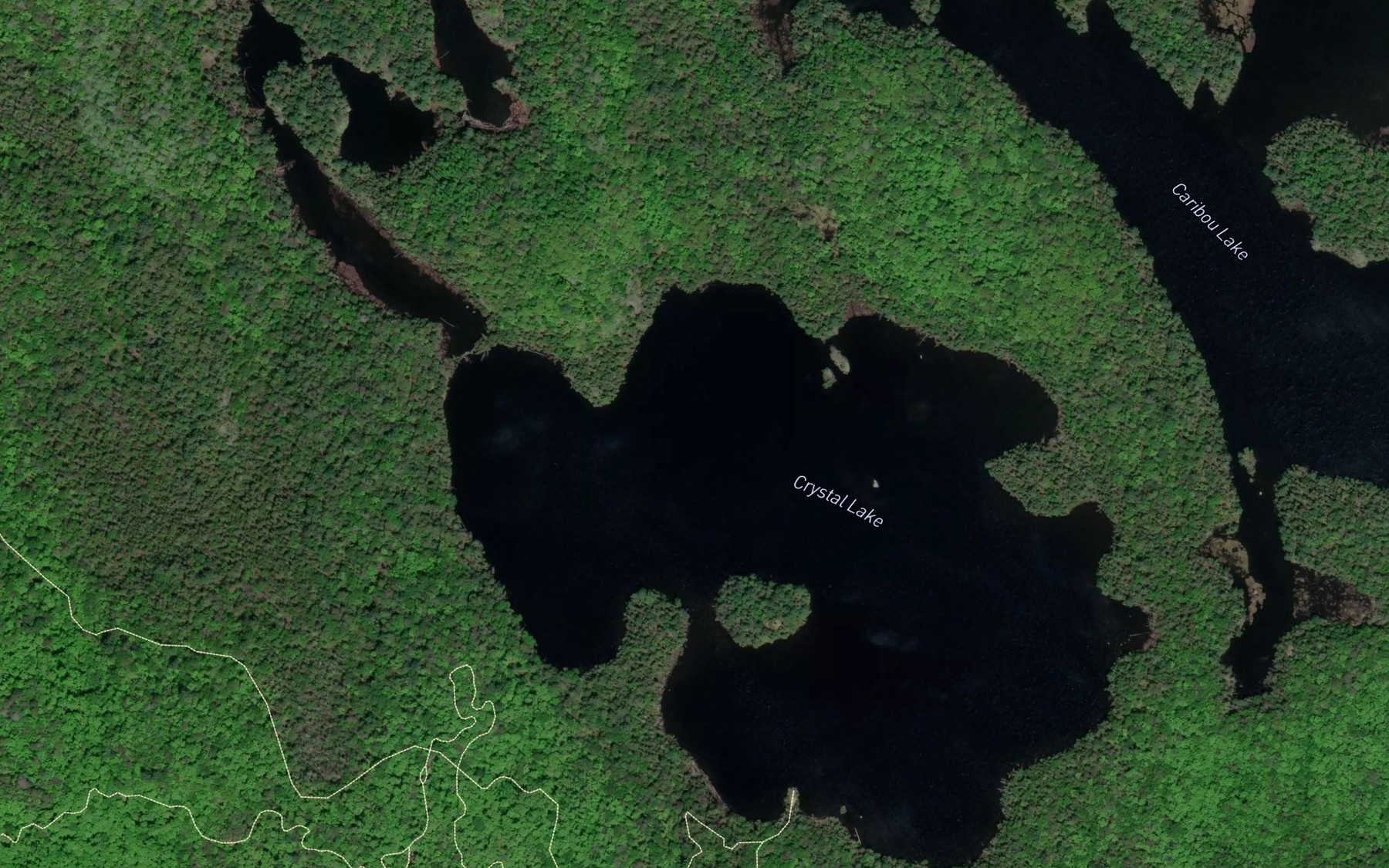 Satellite map of the Crystal Lake